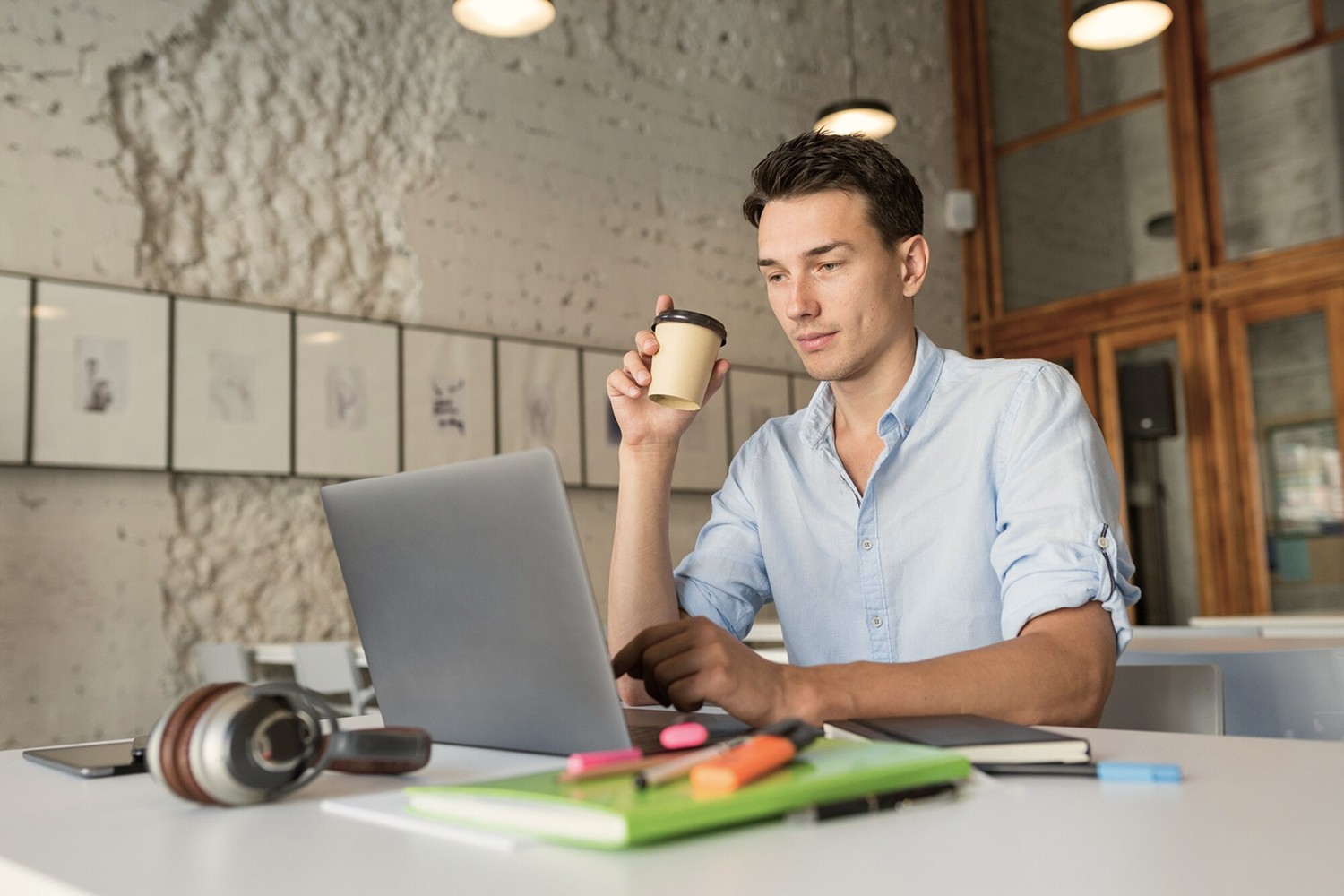 orange smoke on blue background