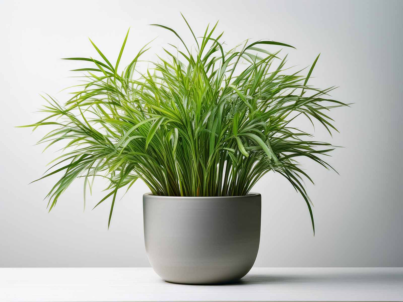 Liriope plant with arching, grass-like foliage in a modern St. Louis office, supplied by Tropical Decor
