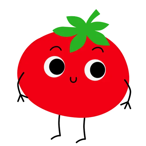 Милий мультфільмний помідор з очима та усмішкою
