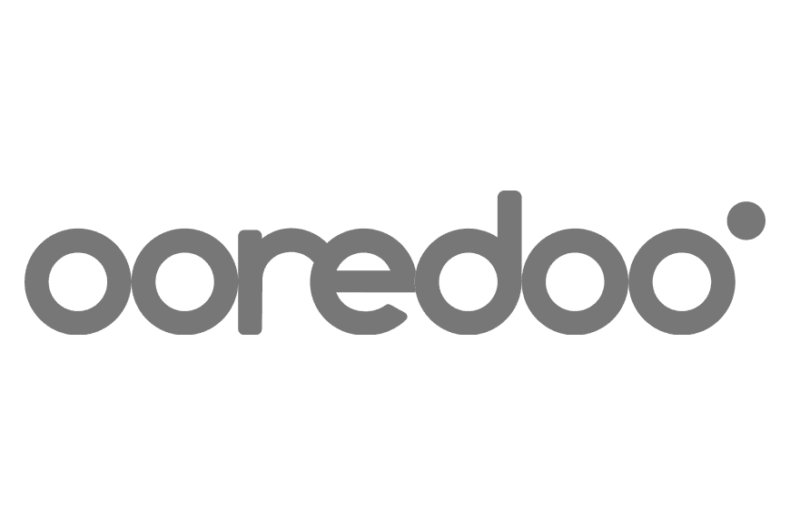 Logo of Ooredoo, a client of Orange Minds for who we facilitated Design Sprints and innovation workshops