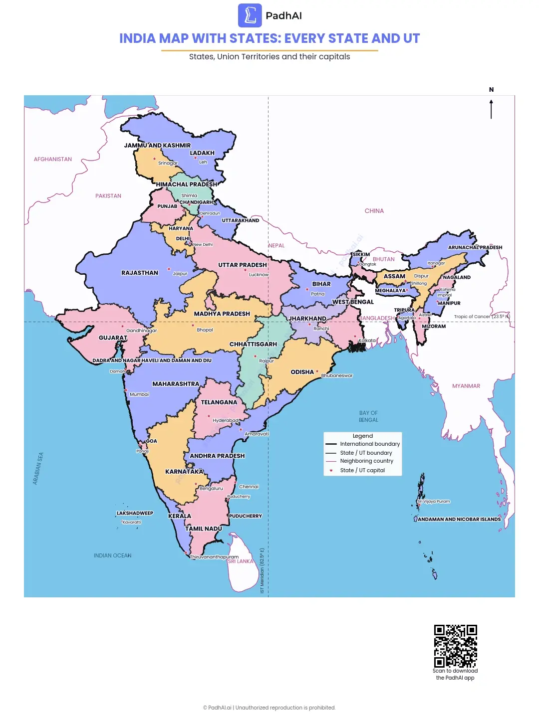 India map with states