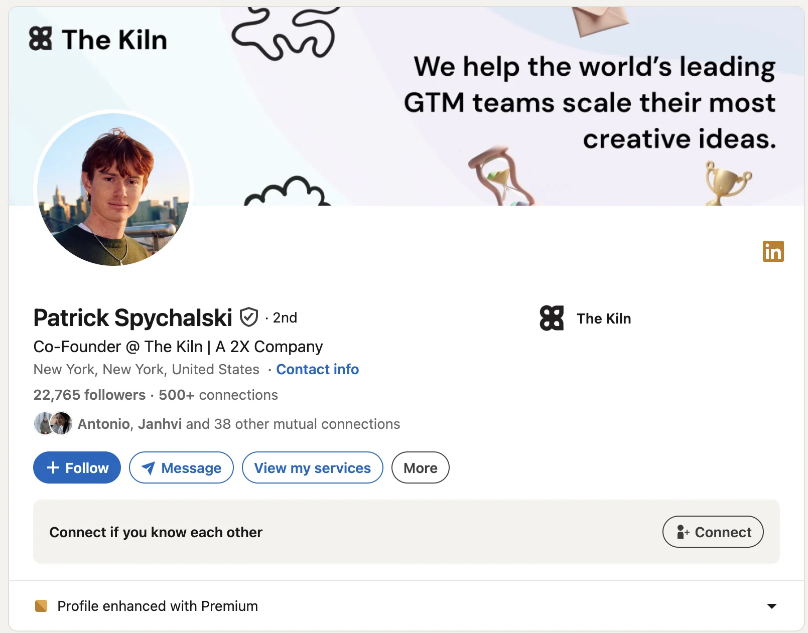 LinkedIn profile: Patrick Spychalski, co-founder of The Kiln and Clay Certified Expert
