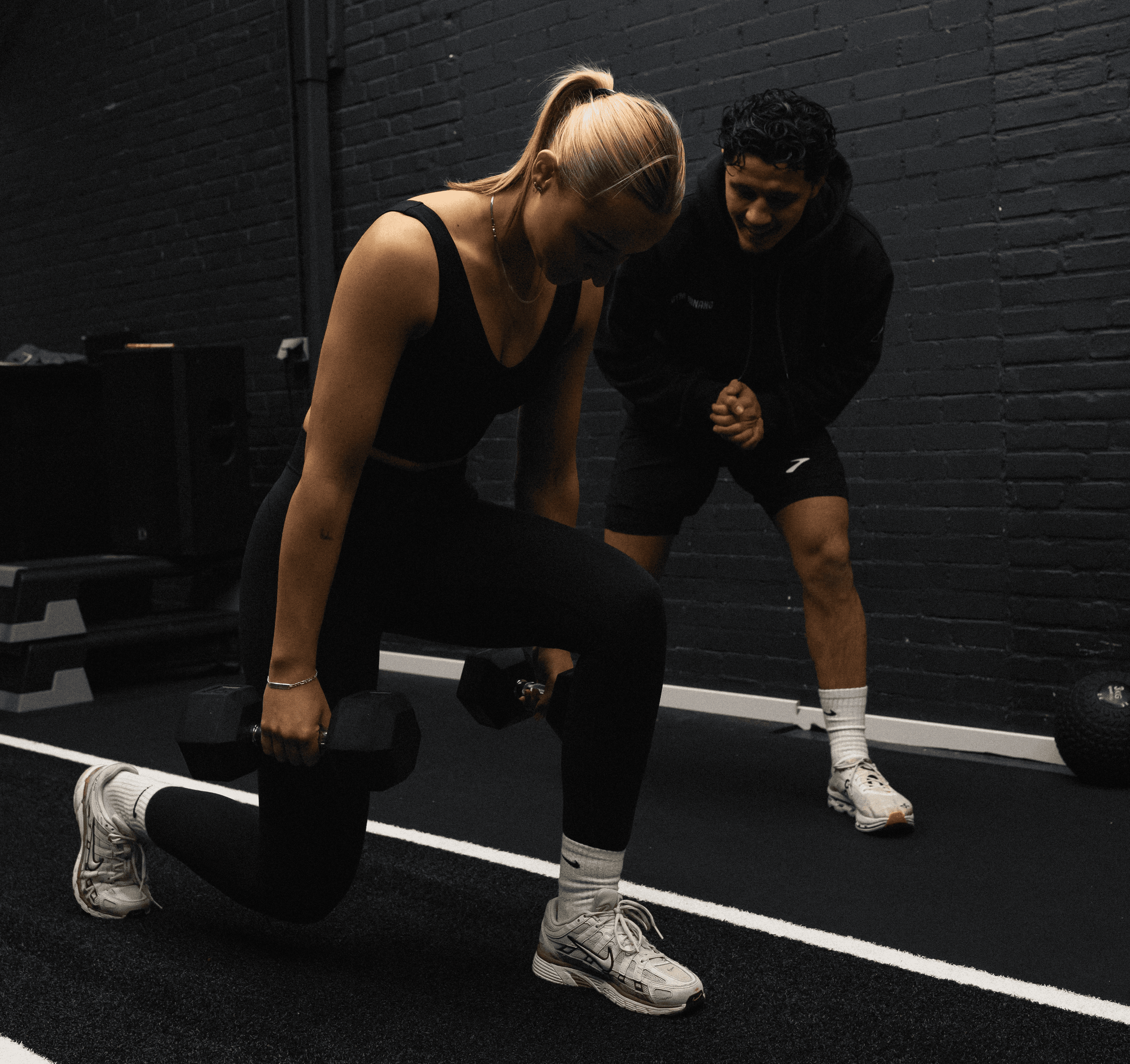 Coach explaining stuff to an athlete