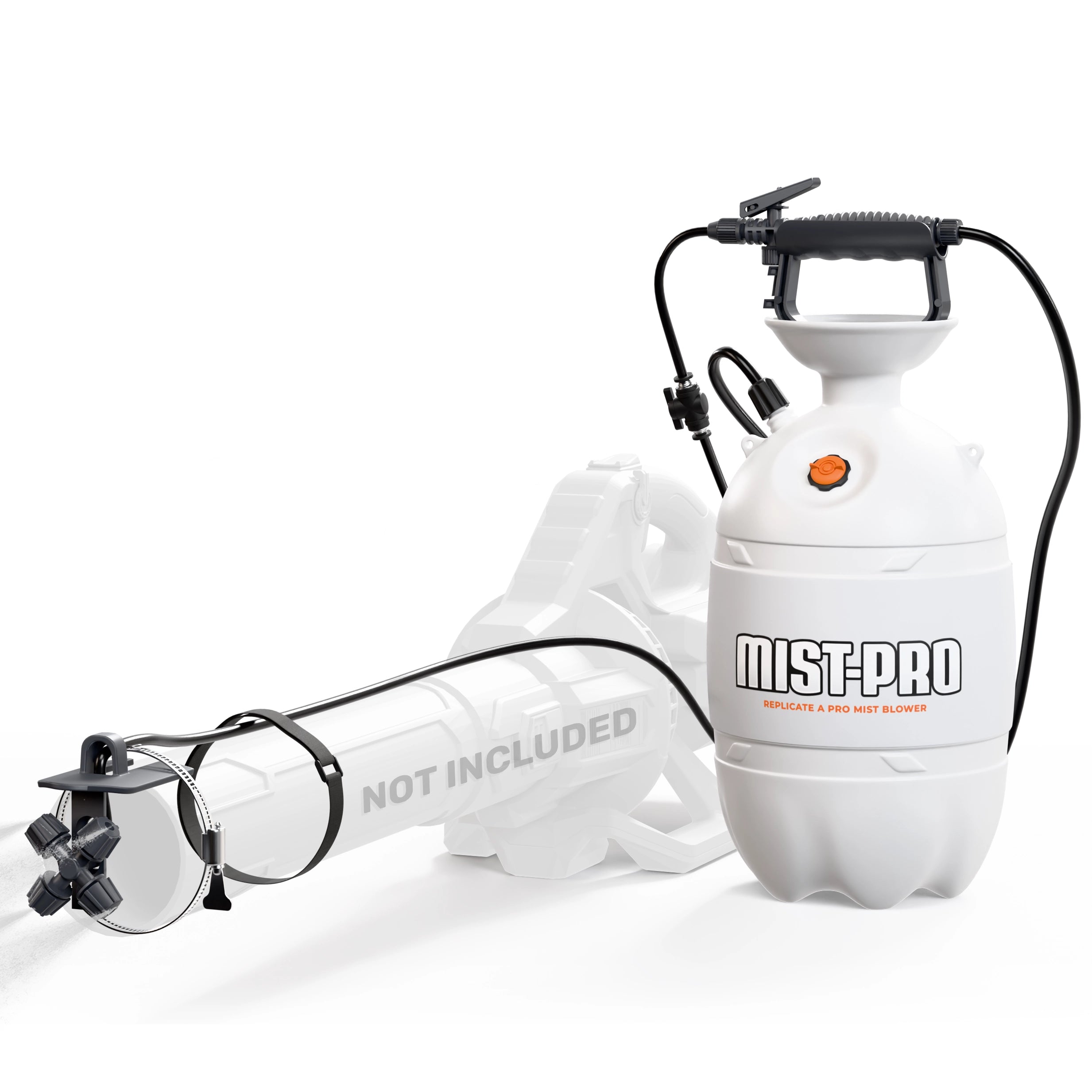 MIST-PRO sprayer with attachments on a white background