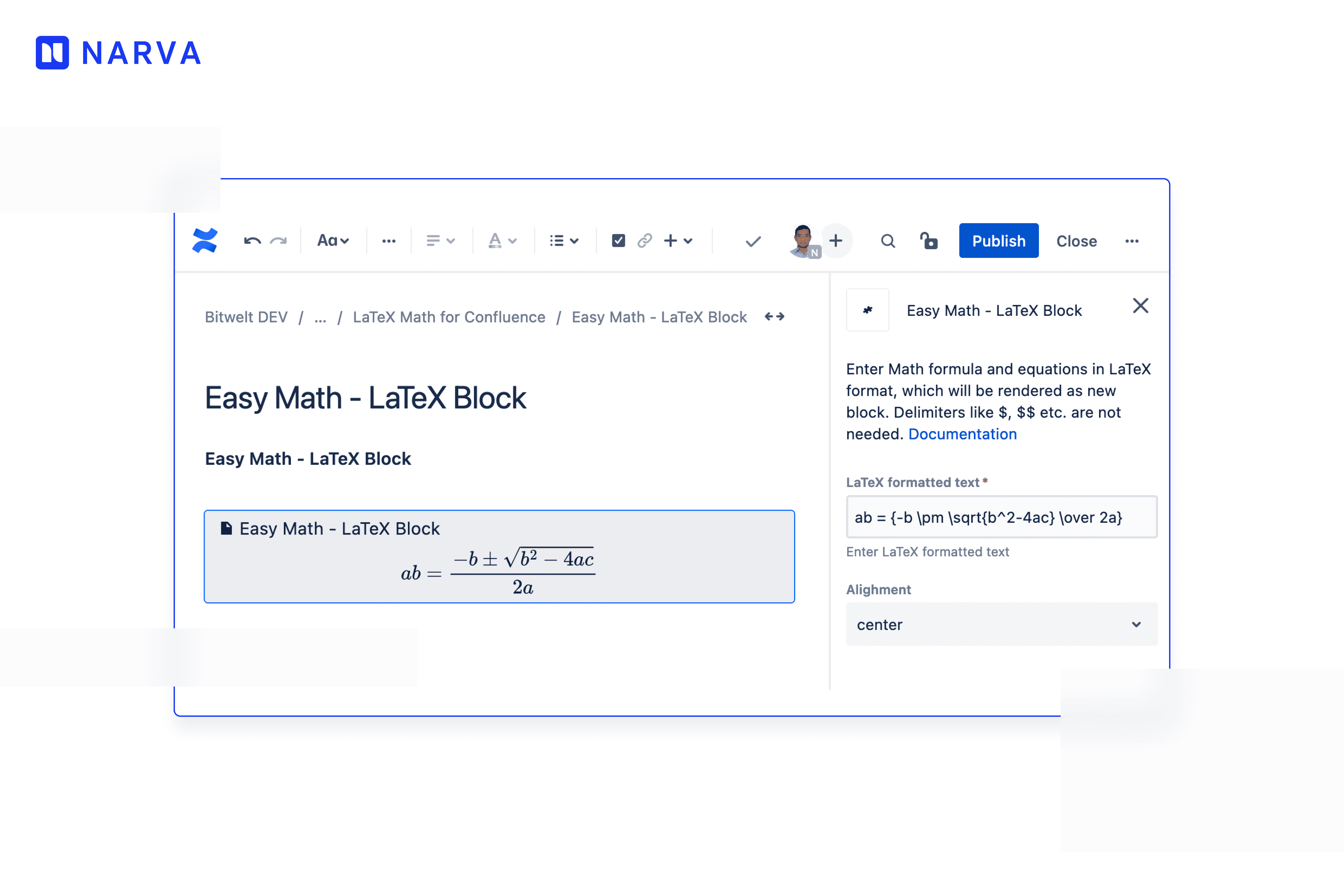 LaTeX Math for Confluence