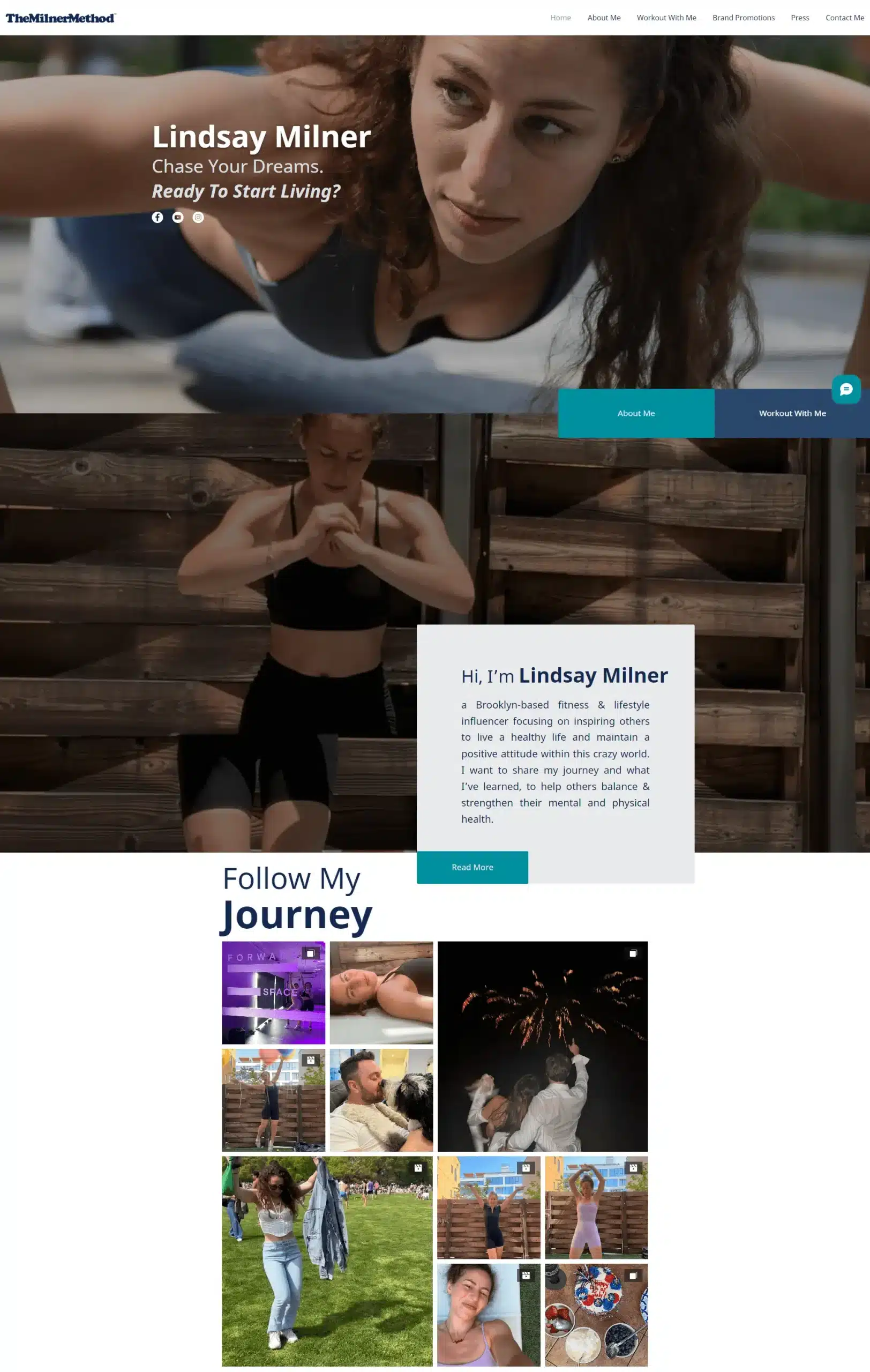 The Milner Method website design preview – personal fitness coaching and lifestyle brand web design by RJP.design Web Design Agency NYC, highlighting strength training and wellness guidance.