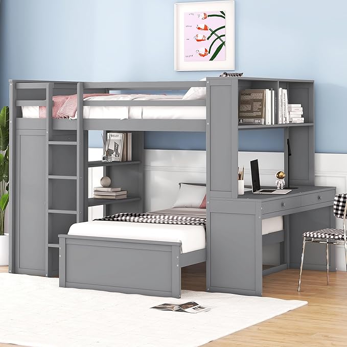 Bring a touch of elegance to your setup with the bunk bed with wardrobe, ideal for daily use.