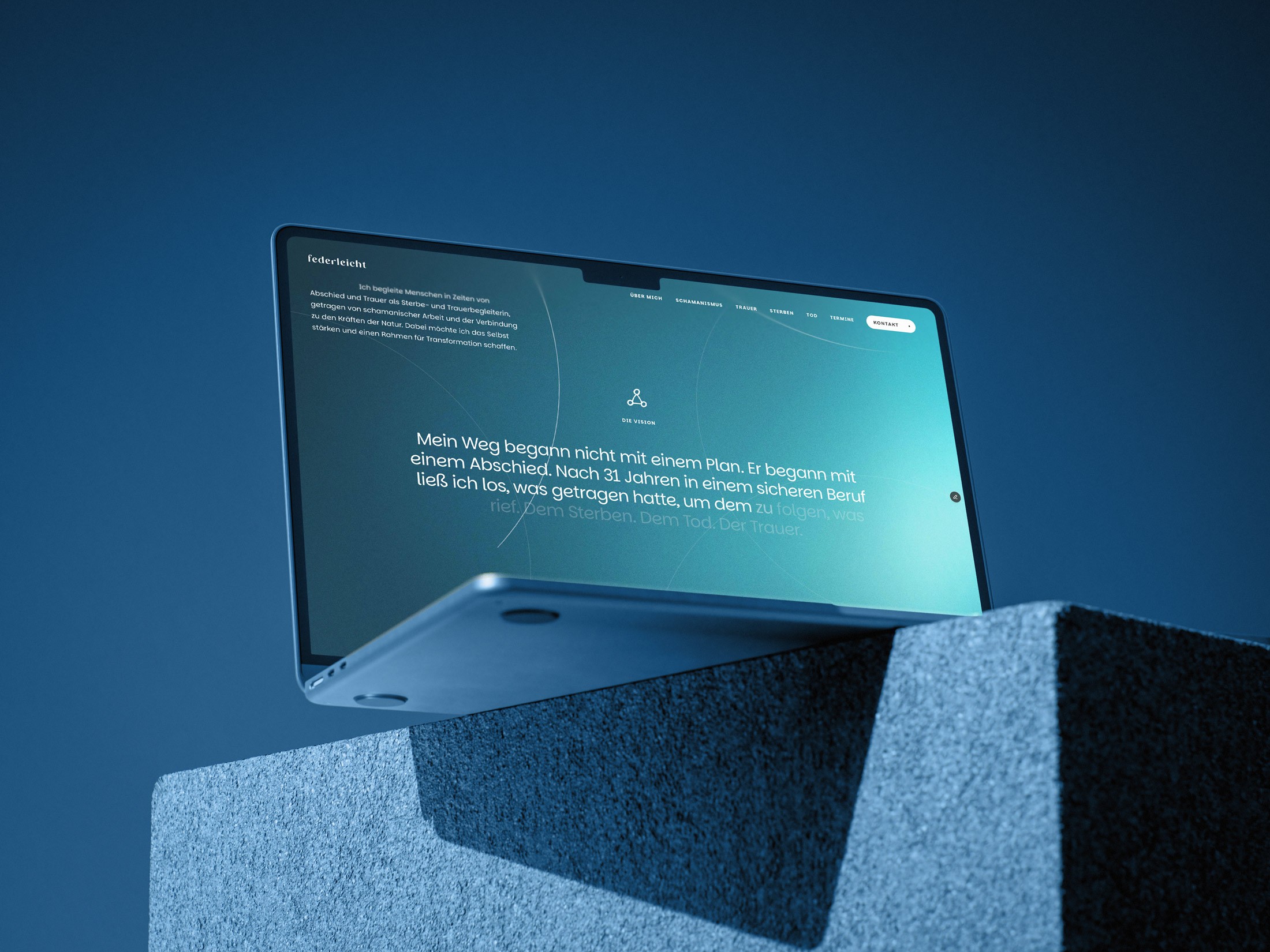 Laptop-Mockup dagmarkastein.de – Webdesign für Trauerbegleiterin Dagmar Kastein, Baden-Württemberg