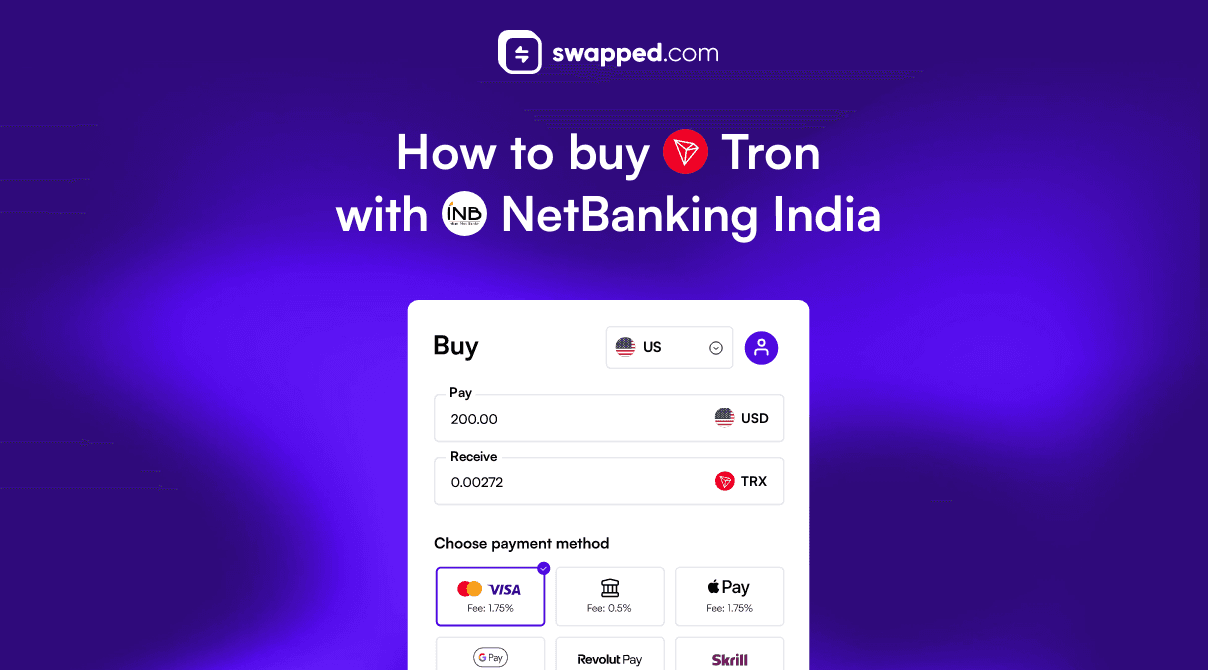 How to buy Tron (TRX) with NetBanking India