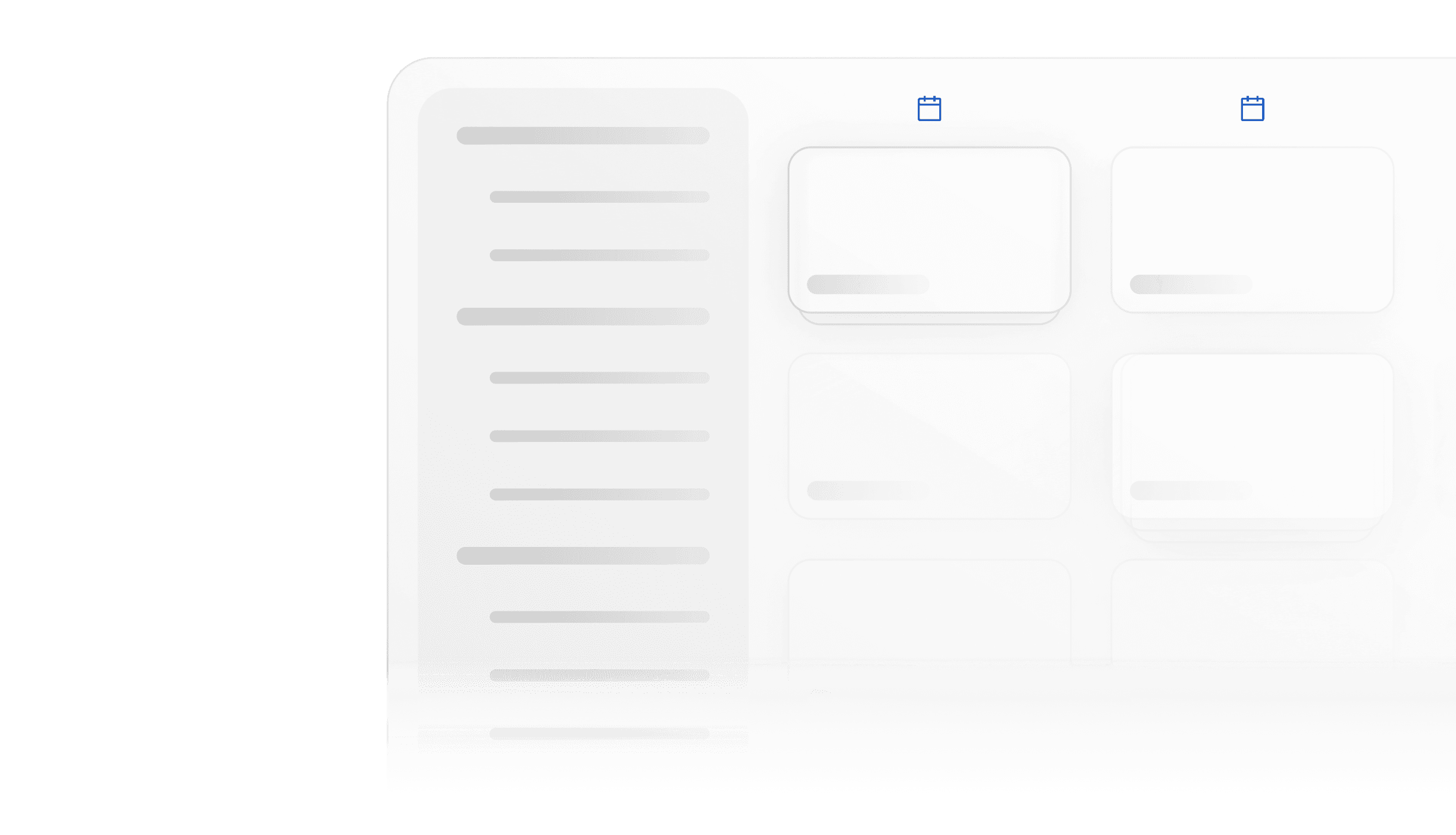A render representing Planhat's kanban calendar view task inbox.