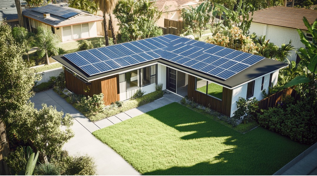 solar panels on the roof