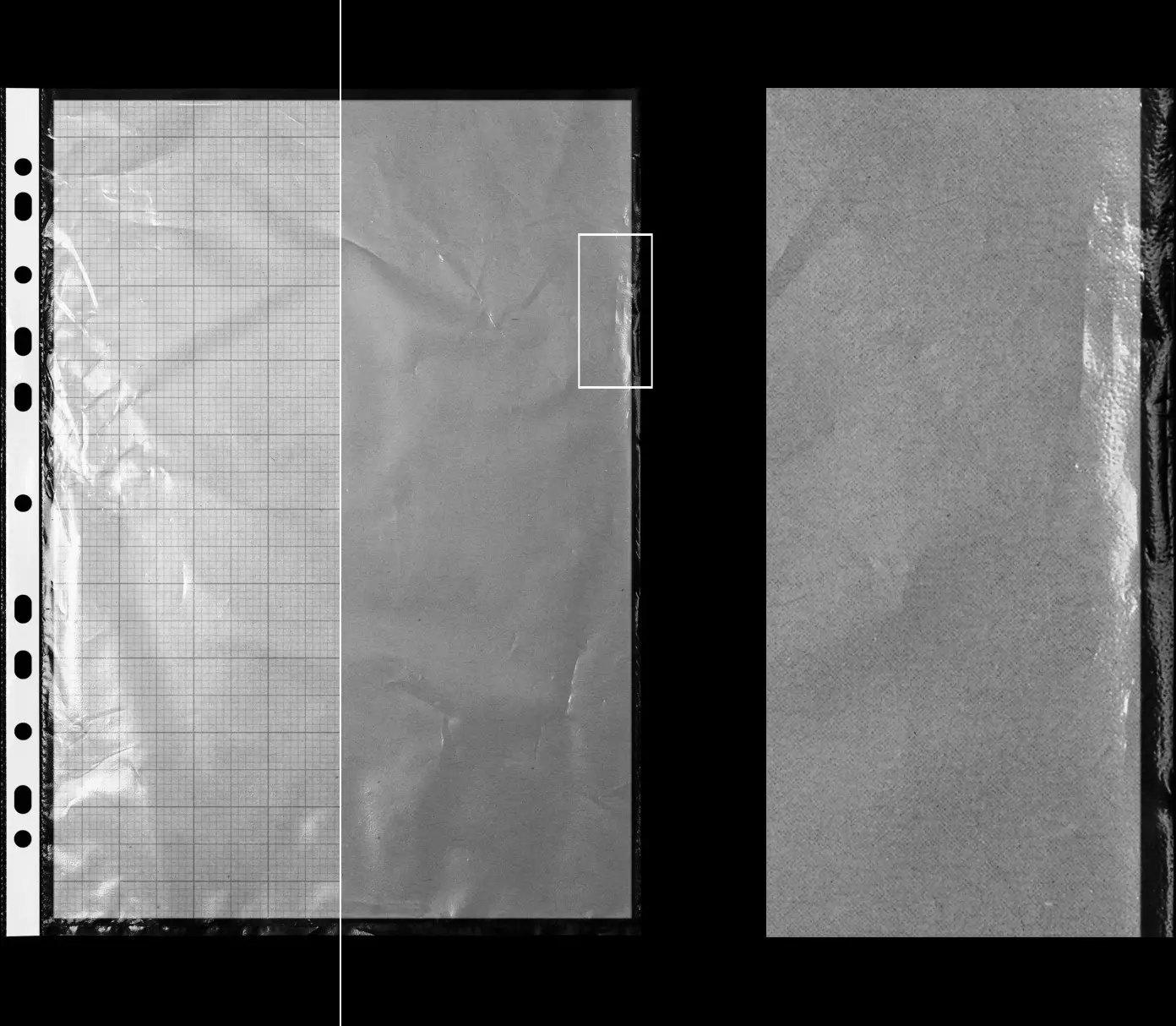 Macro detail of a Plastic Sheet Overlay Mockup highlighting the realistic wrinkles and transparent plastic edges