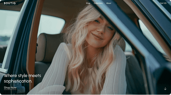 hero of the boutiq framer website template