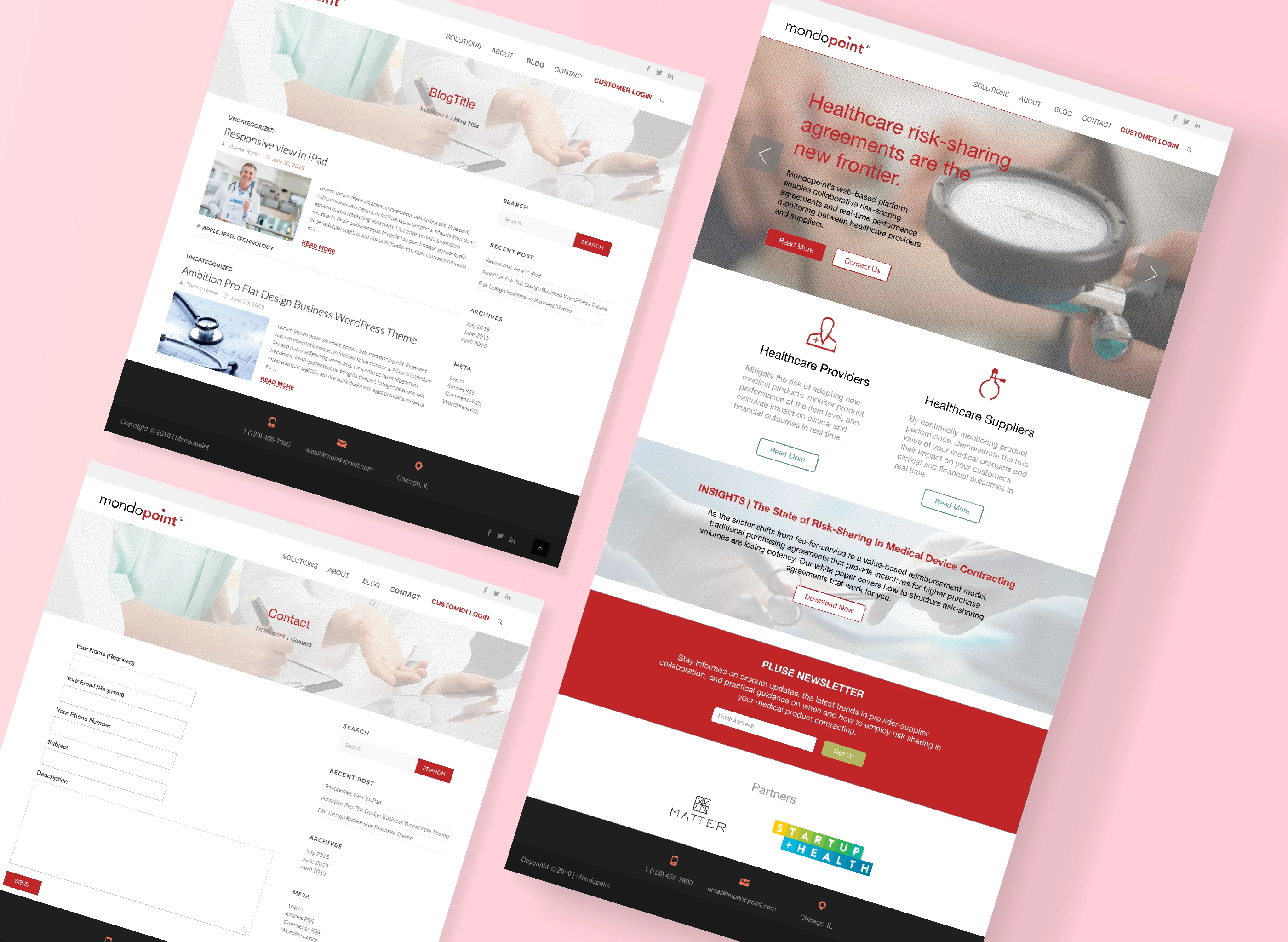 Display of Mondopoint website with revised brand idenity.