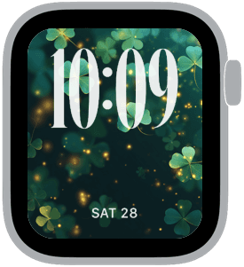 cloverfield Apple Watch face preview 4 featuring gradient, modern, st patricks day, and spring.
