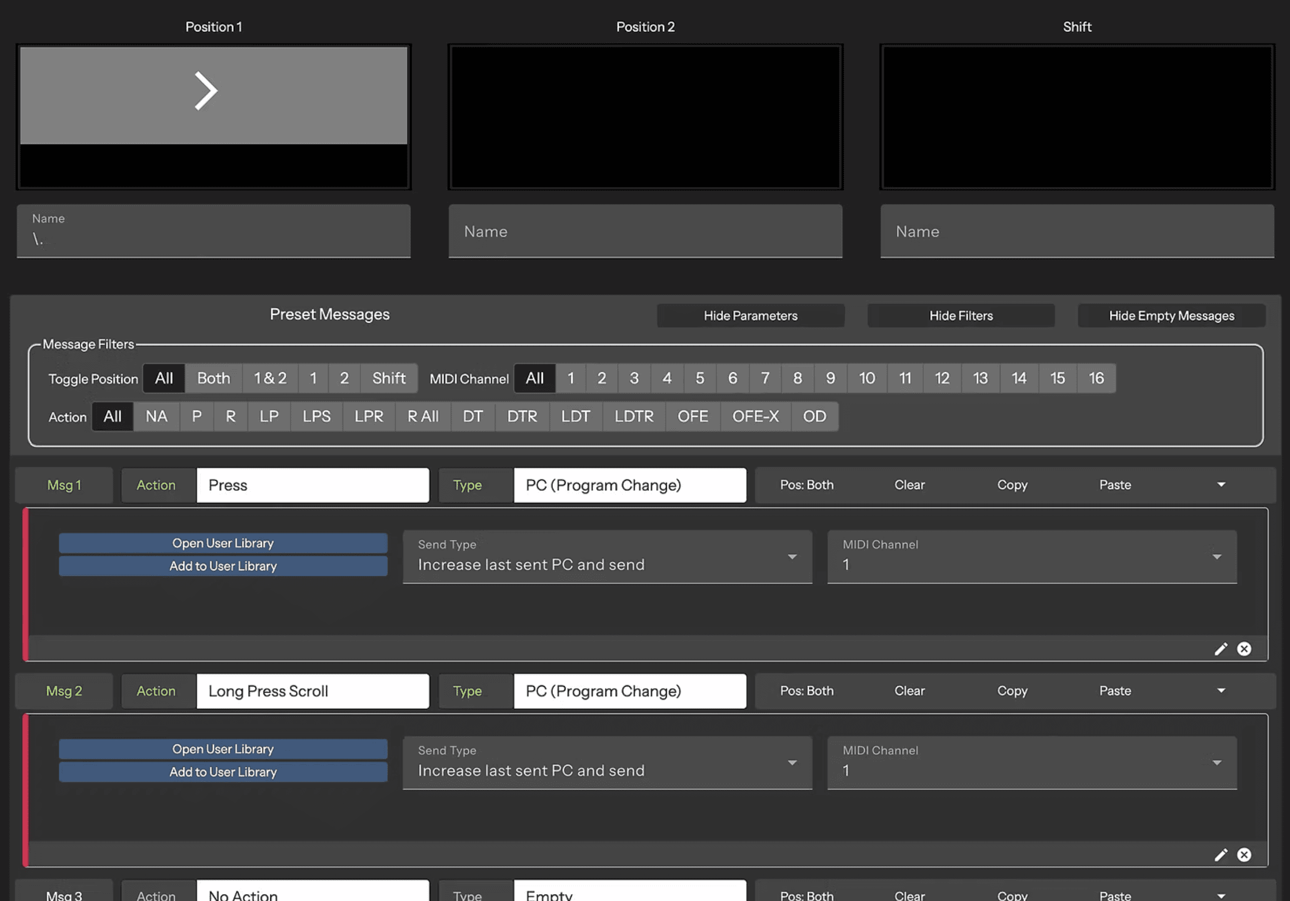 Morningstar Editor PC Message Scroll