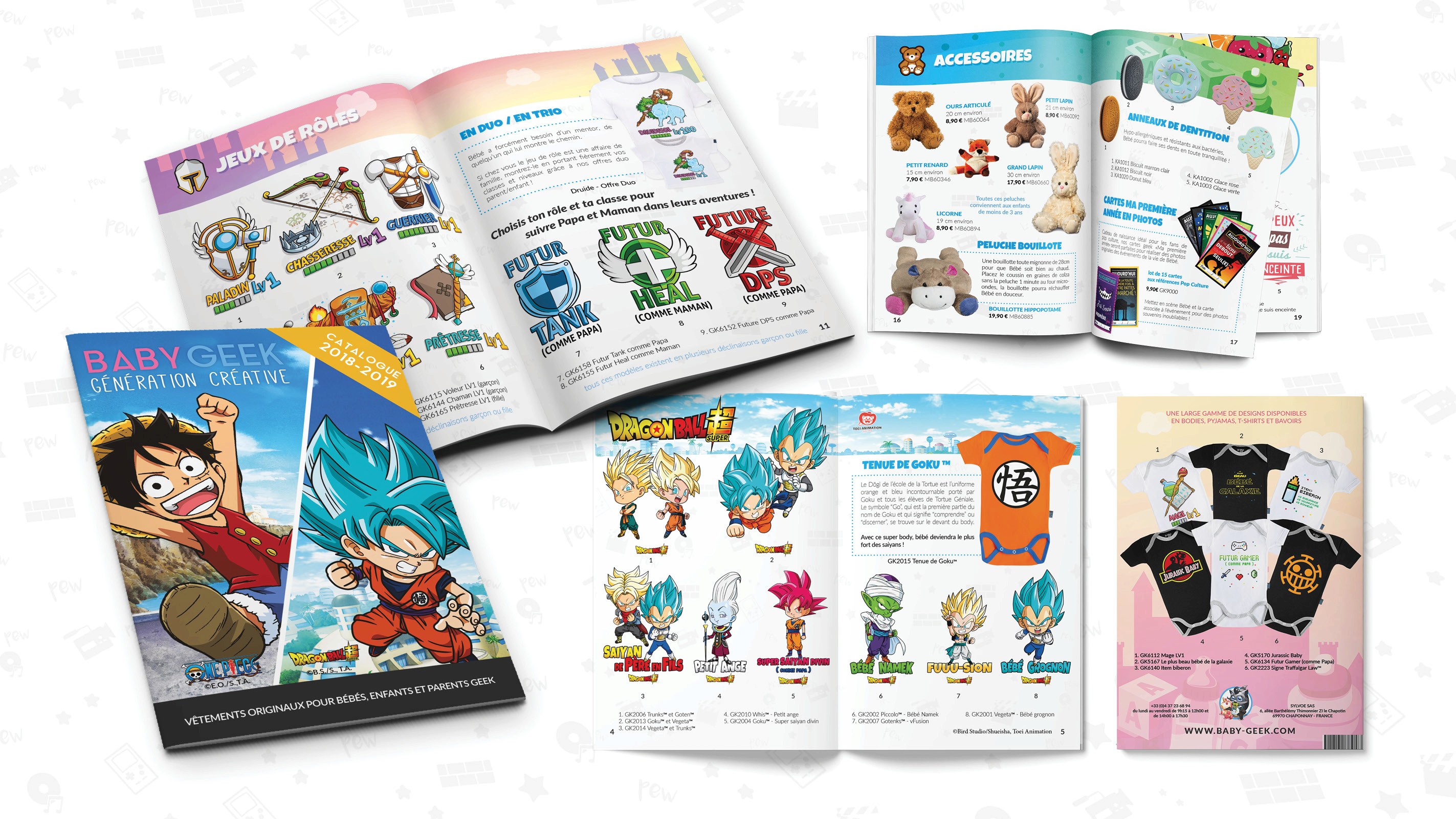 graphisme et mise en page de catalogue baby geek