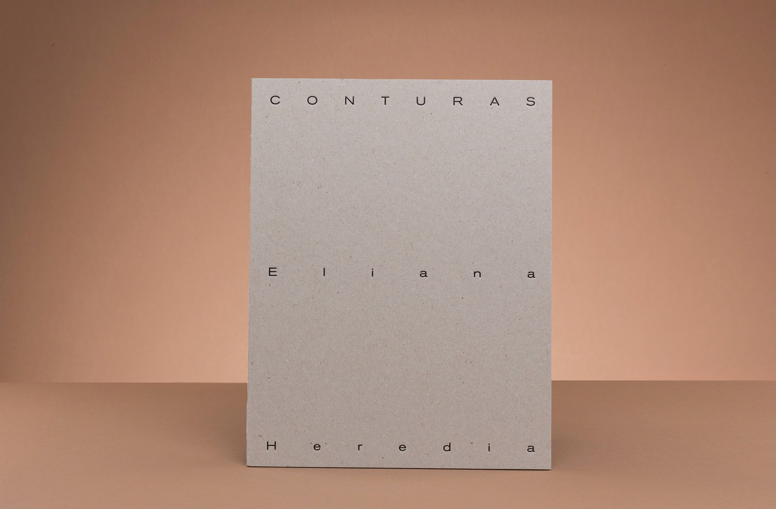 Minimalist book cover design by Eliana Heredia featuring the title 'Conturas' in a clean, modern font.