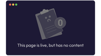A website with a warning about no content message