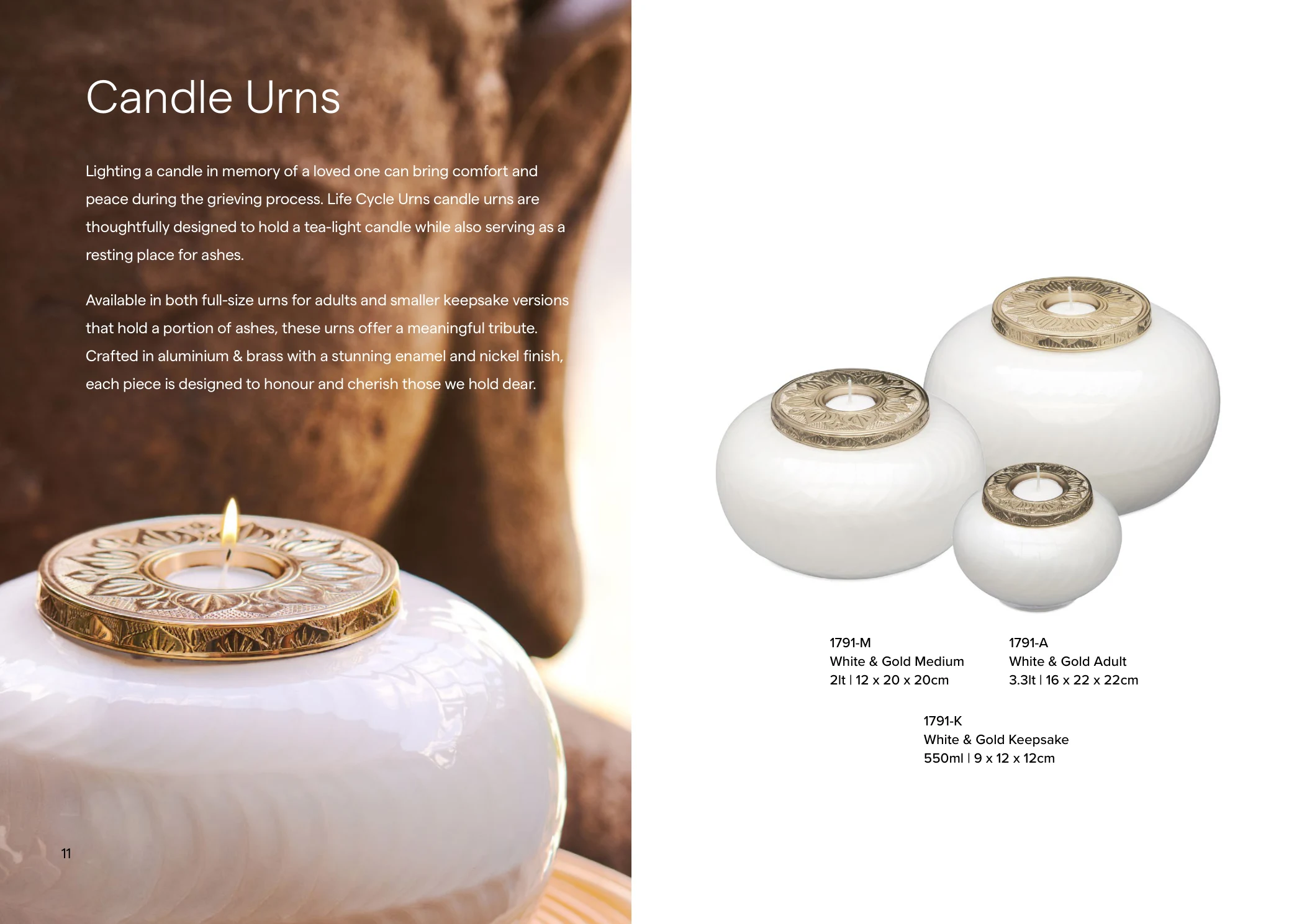 White & Gold Candle Urns – product details and codes