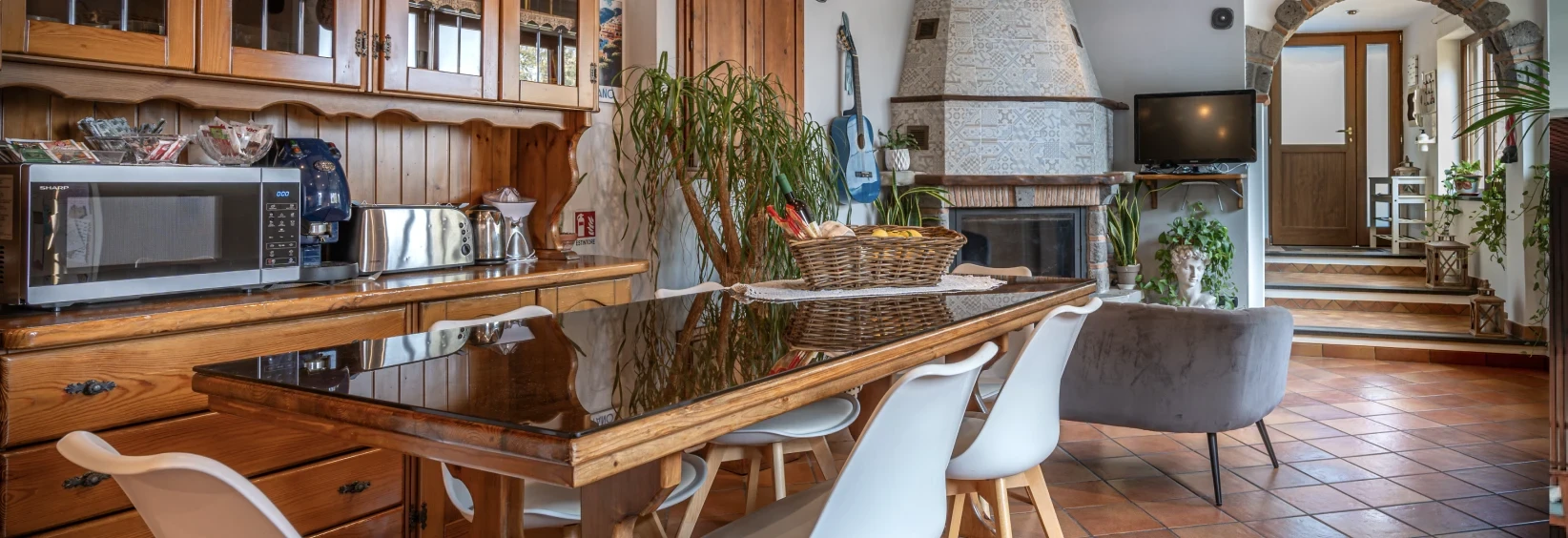 Mediterranean villa interior with natural materials