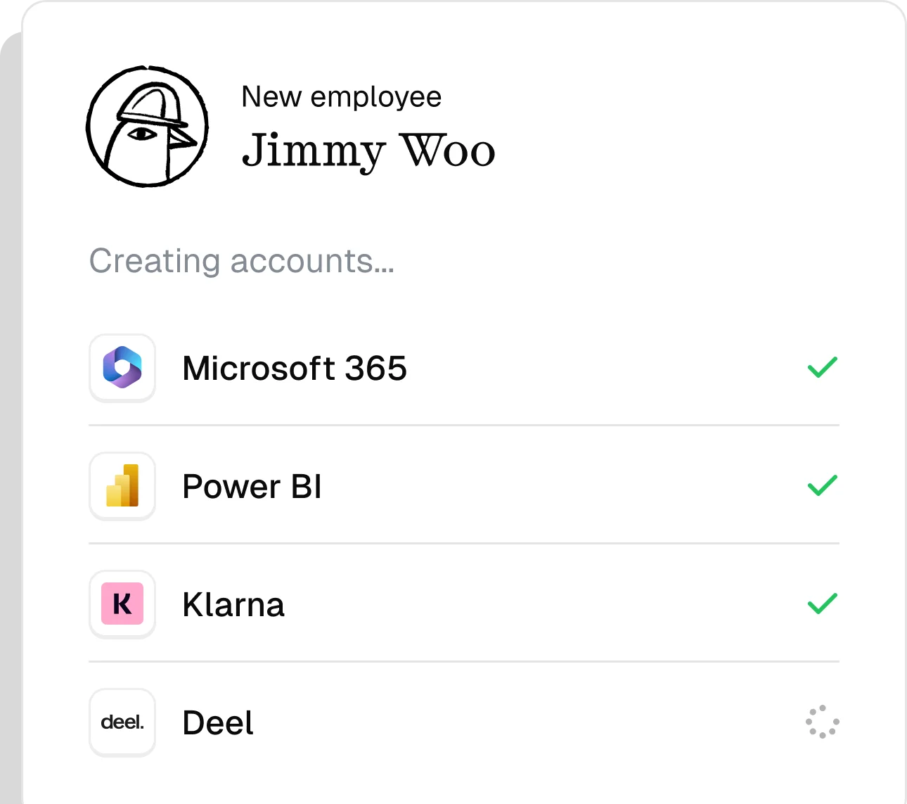 Productscherm: accounts aanmaken
