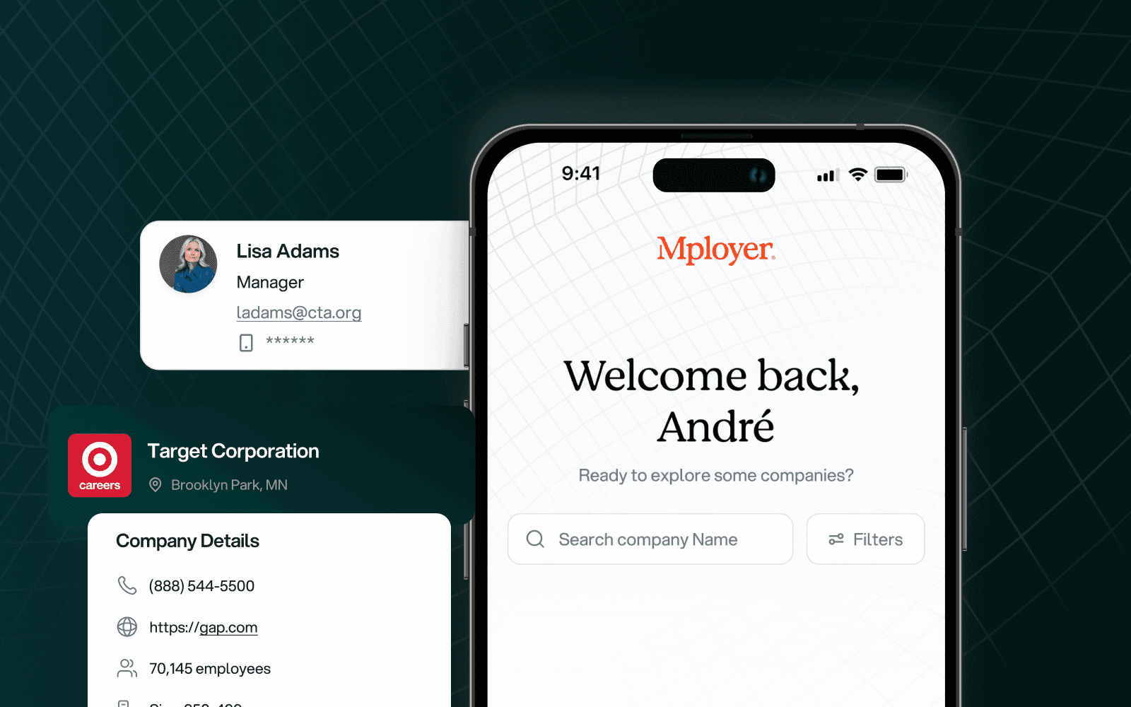 Phone mockup showing Catalyst mobile dashboards and snapshot insights