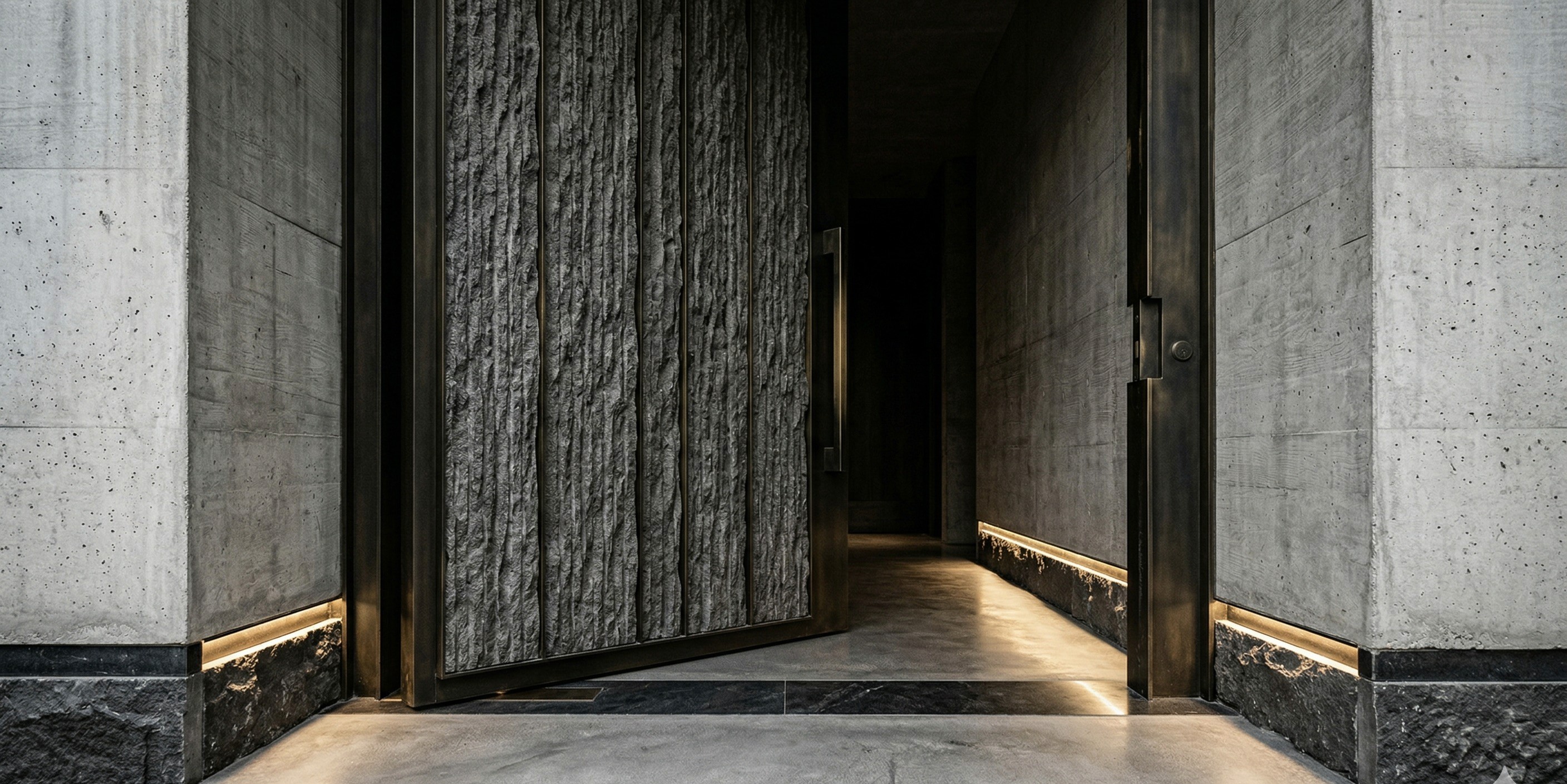 a gray couch with four pillows on it