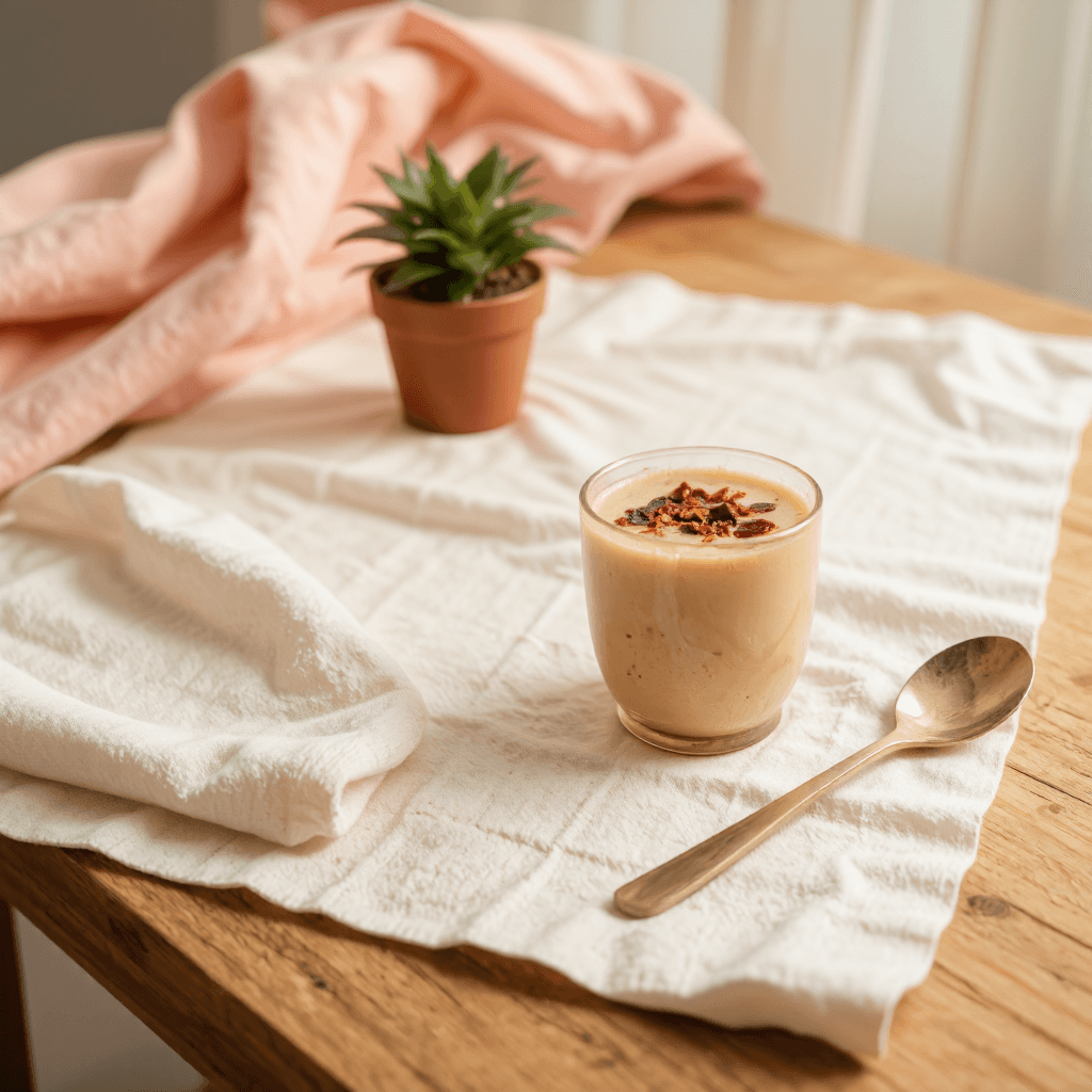product photography of a cup of dessert