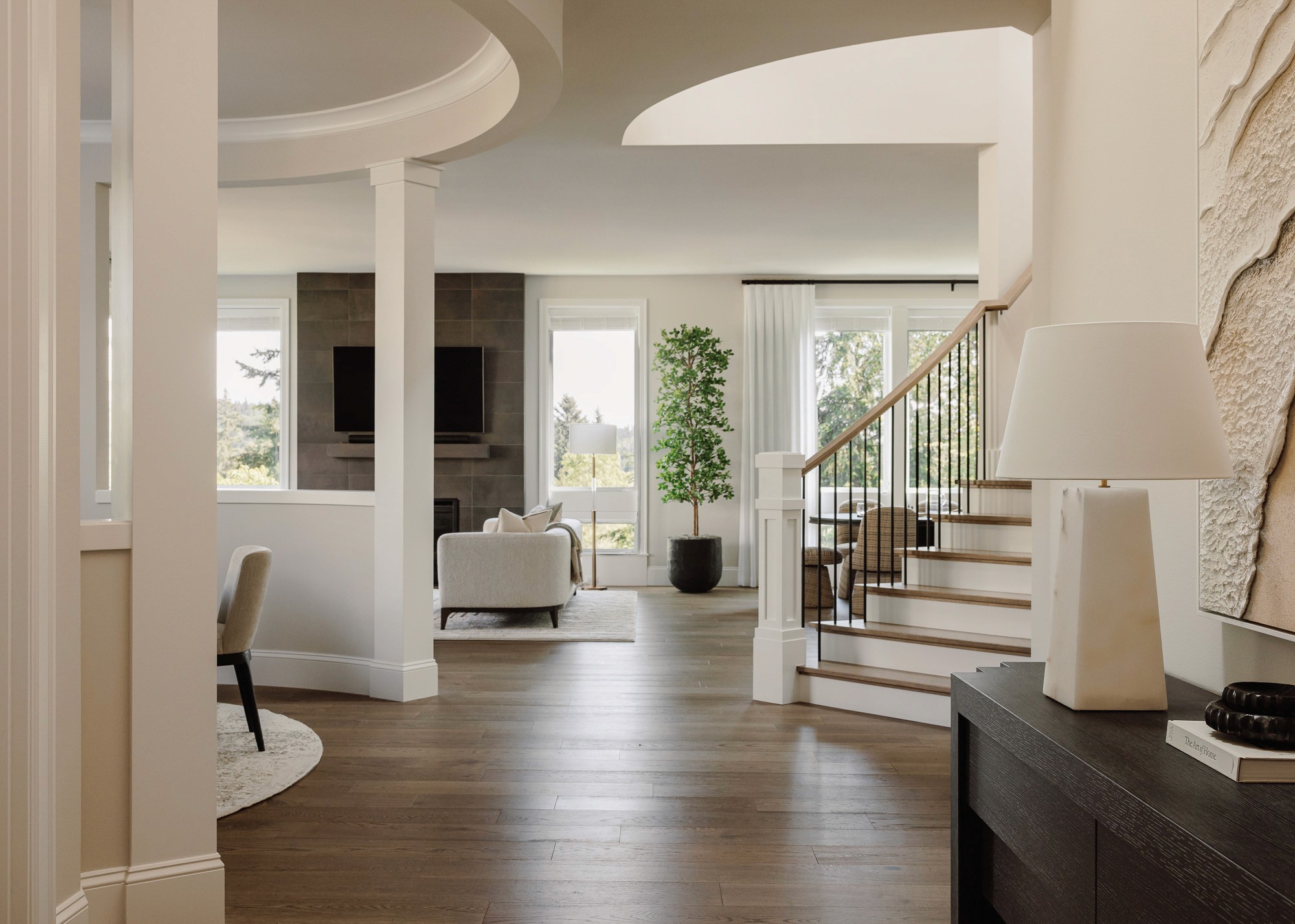 An organized entryway in a Seattle, Washington clients home where Elegant Simplicity was hired to remove all the clutter.