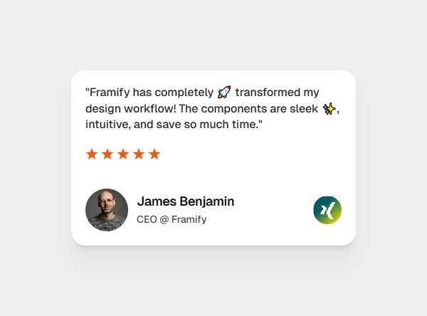 Framer Testimonial Card Component