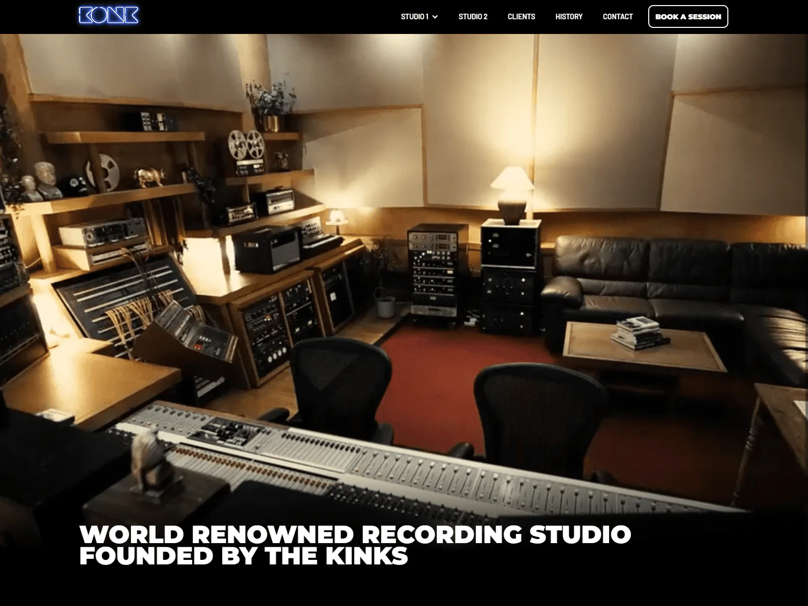 Konk Studios website design, musician example