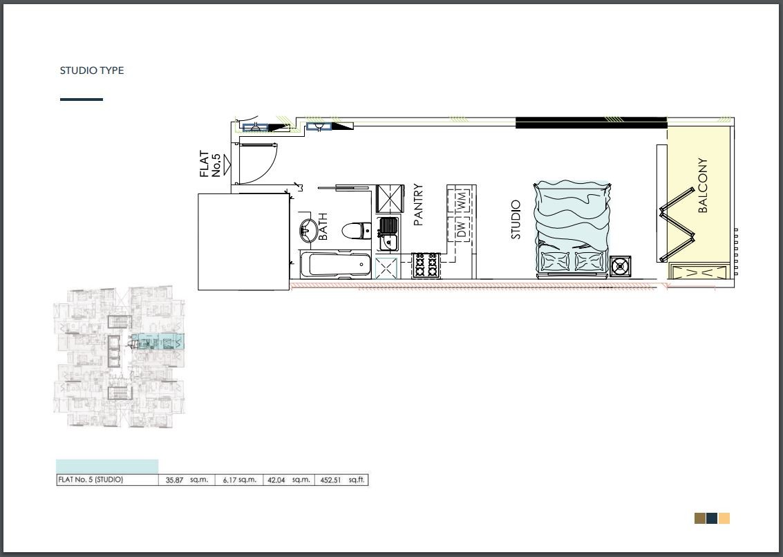 Alef Noon Residence Floor Plan Studio