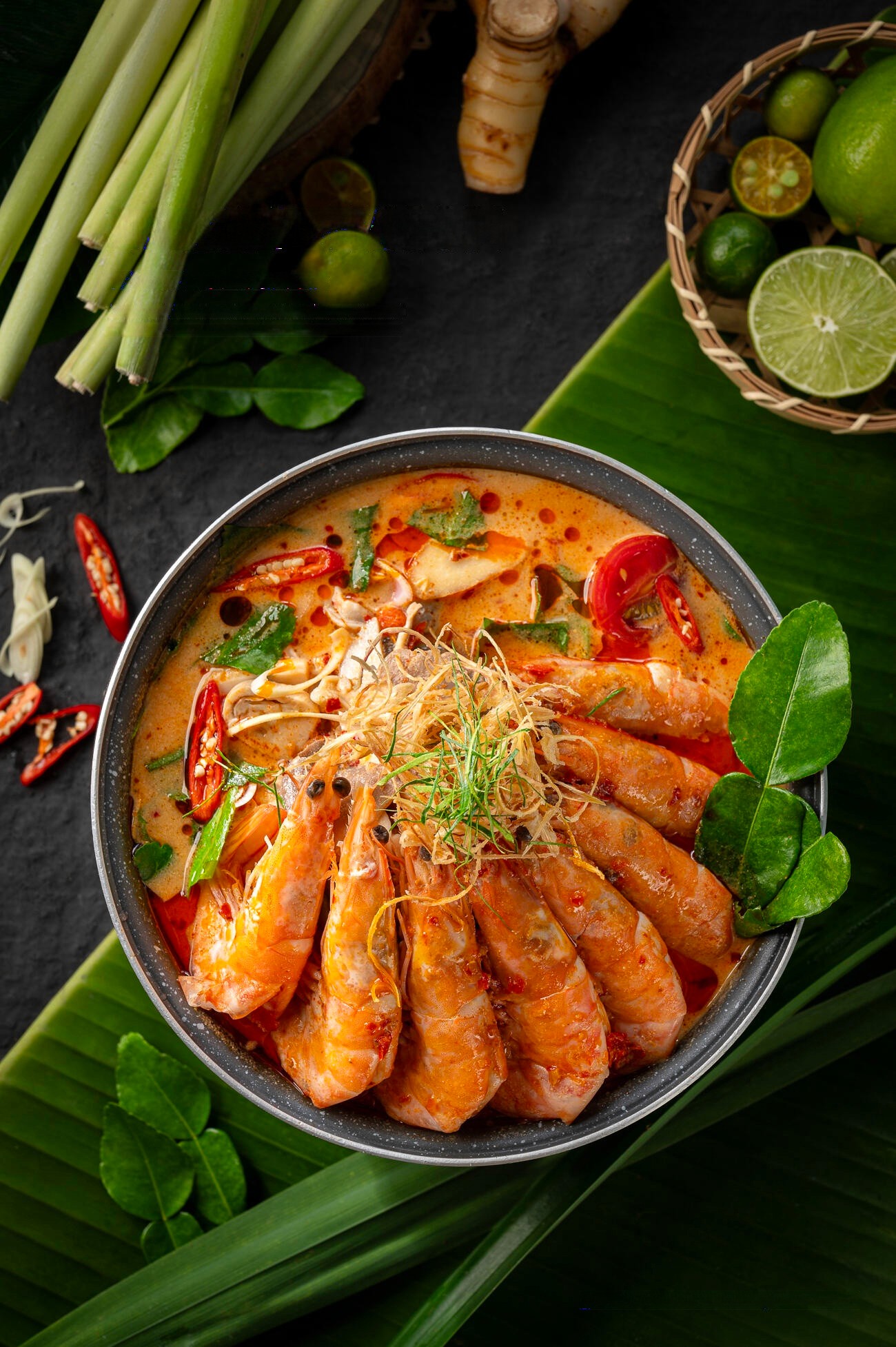 Tom Yum seafood soup food photography by Lefty Studio