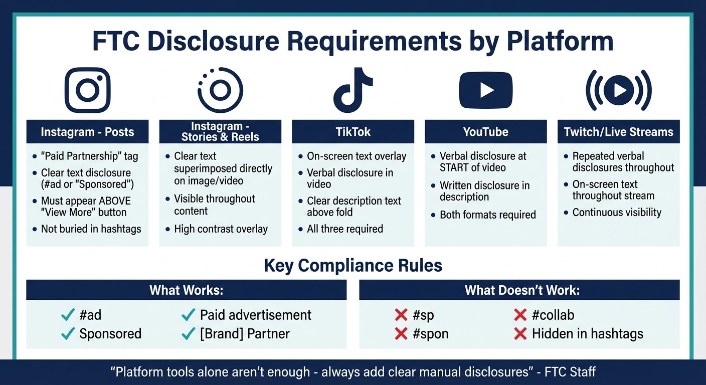 FTC Disclosure Requirements by Social Media Platform 2026
