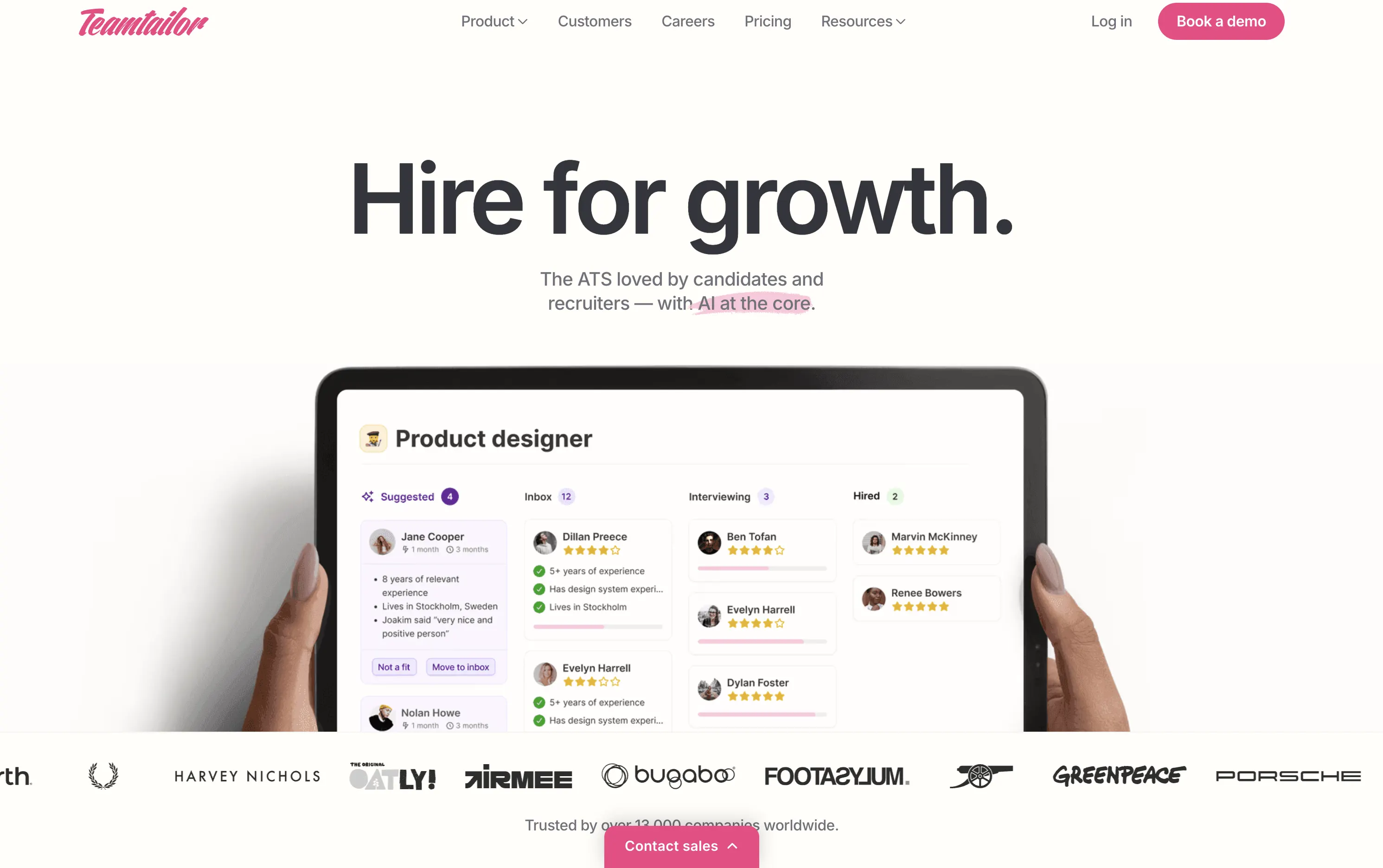 Teamtailor Homepage