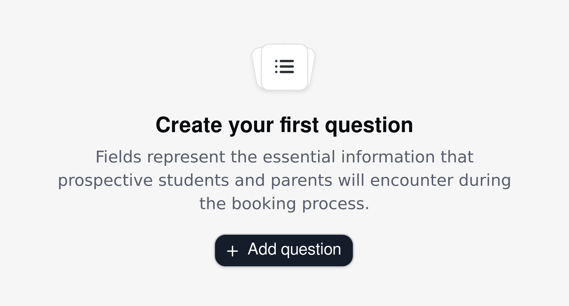 Education consulting routing form creation interface, allowing consultants to add intake questions tailored to student needs.