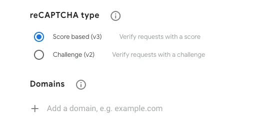 reCAPTCHA input settings in FramerForms plugin dashboard
