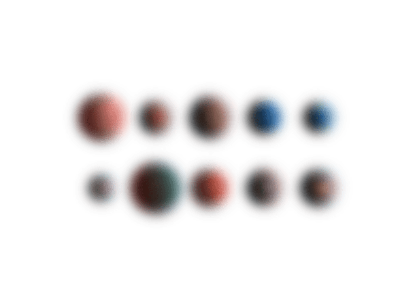 a group of nine planets in the sky (Background Removed)