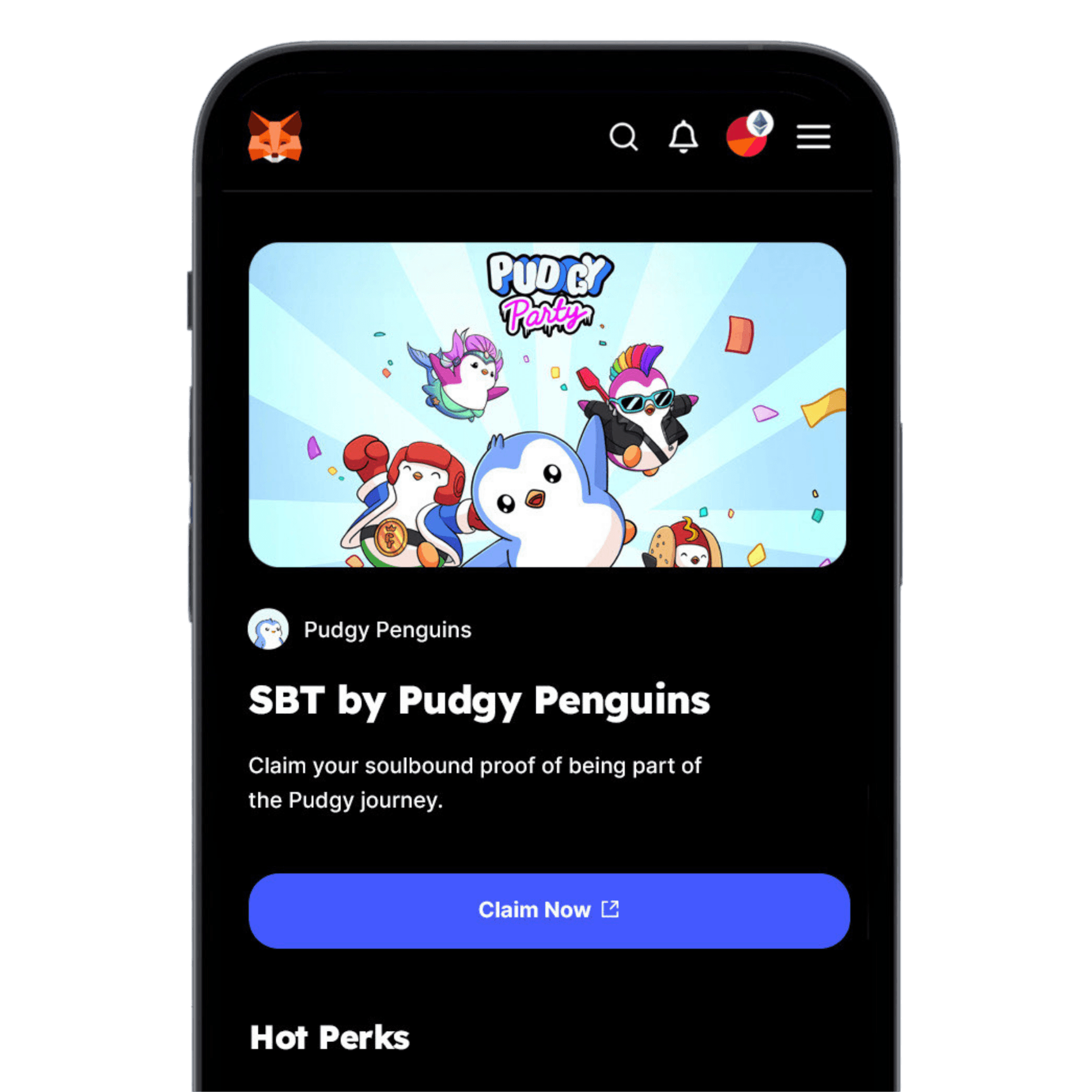 SBT Claim Mockup in MetaMask