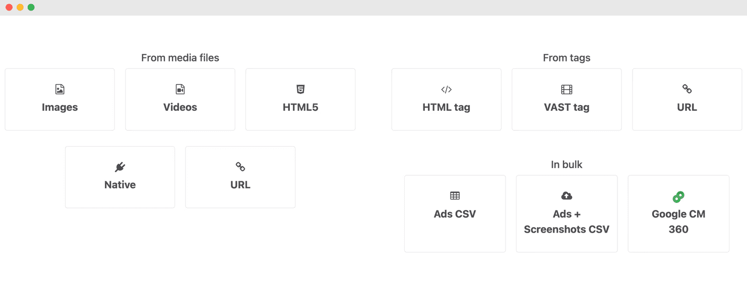 Upload ad creatives in bulk