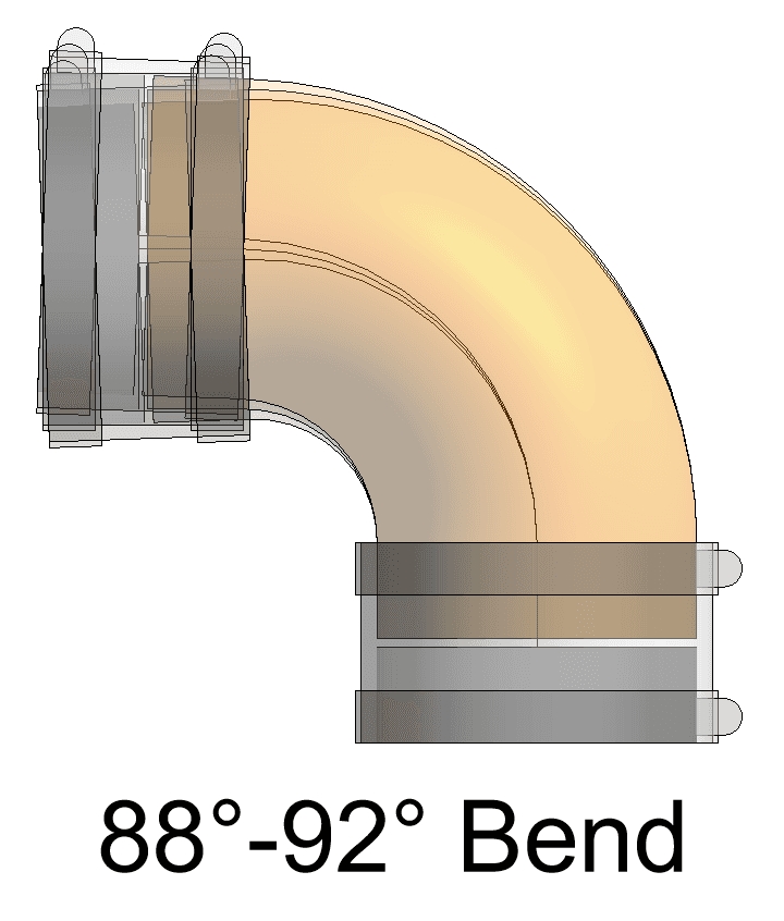 Overlayed bends show the flexibility in the angle.