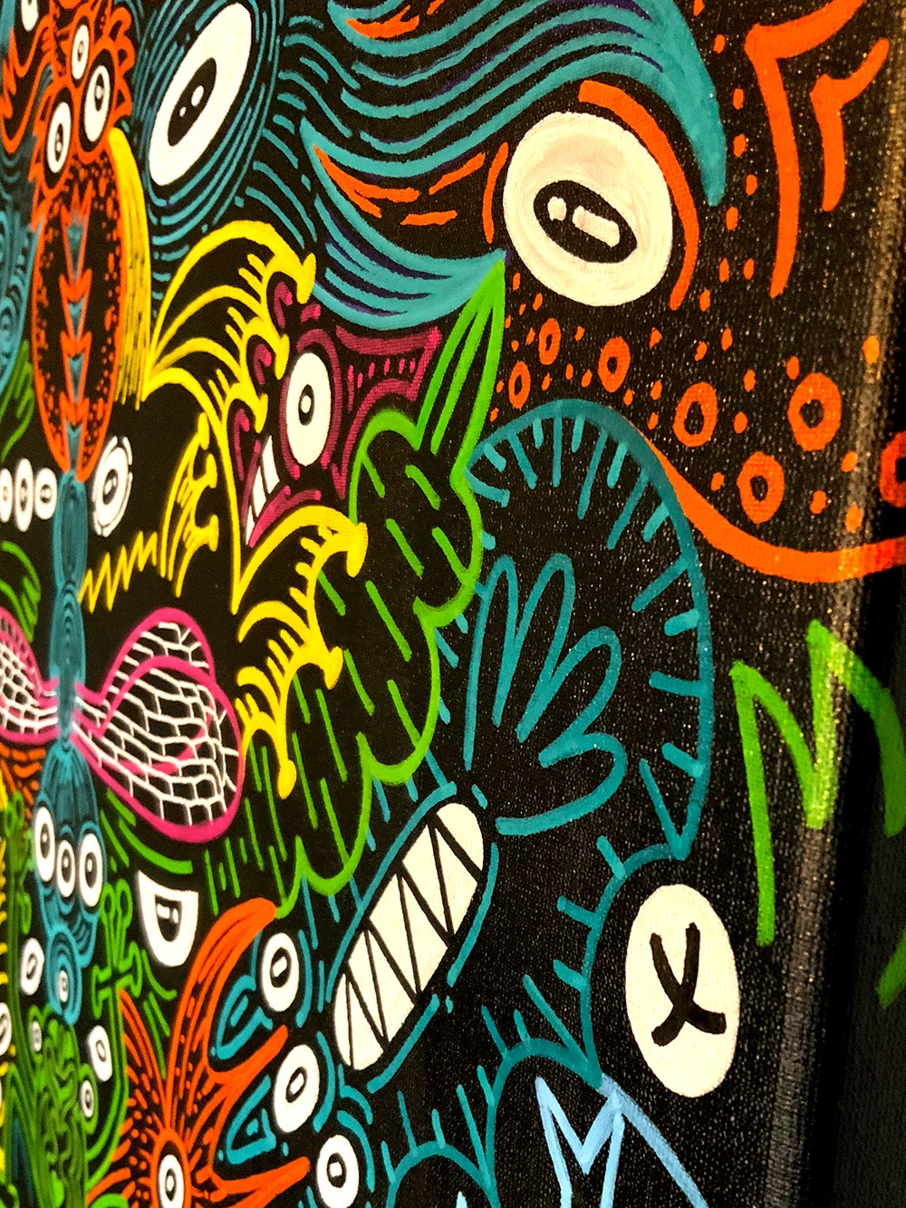 Eyes in the dark. Side view