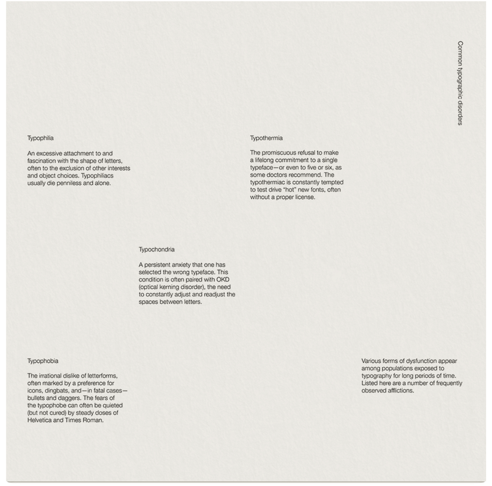 swiss typographic layout , typography example 2 - layout design by selina donohoe 
