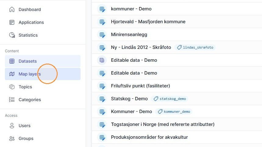 Steg 1: Gå til "Map layers".