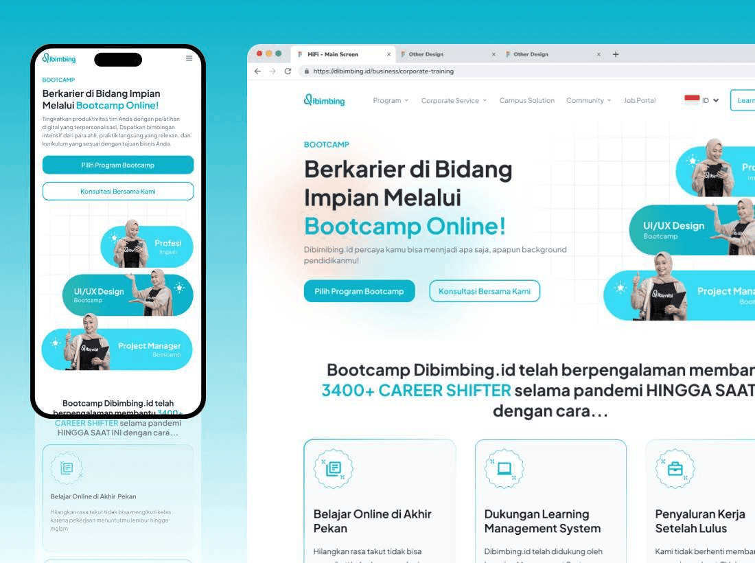 Dibimbing platform revamp design cover – Grasio Justin portfolio