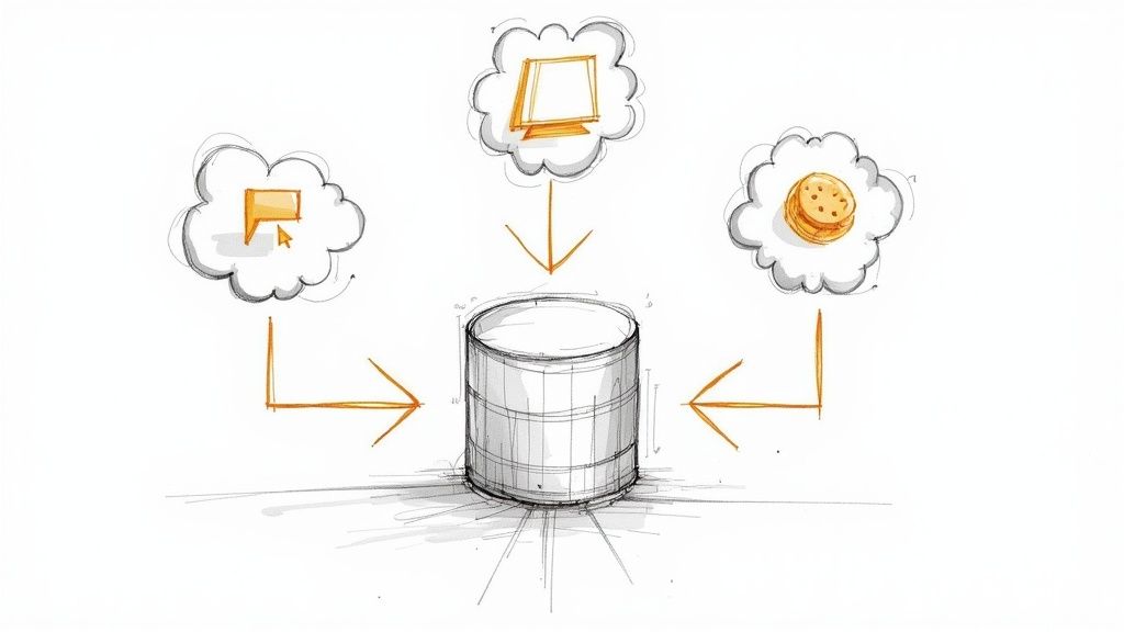 A digital dashboard displaying various charts and graphs, representing the tracking of behavioral analytics metrics.