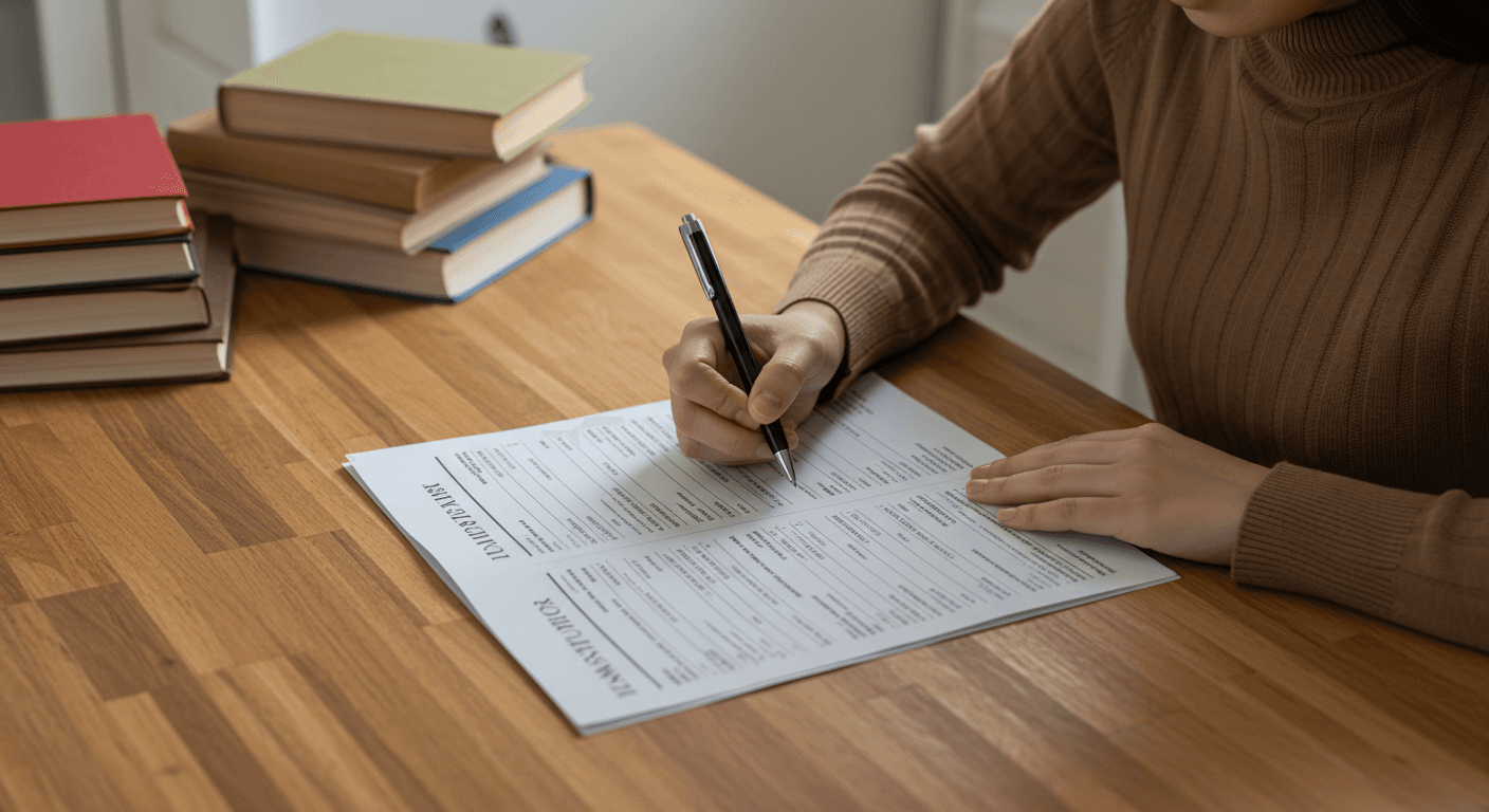 a female student applying for a university in UK