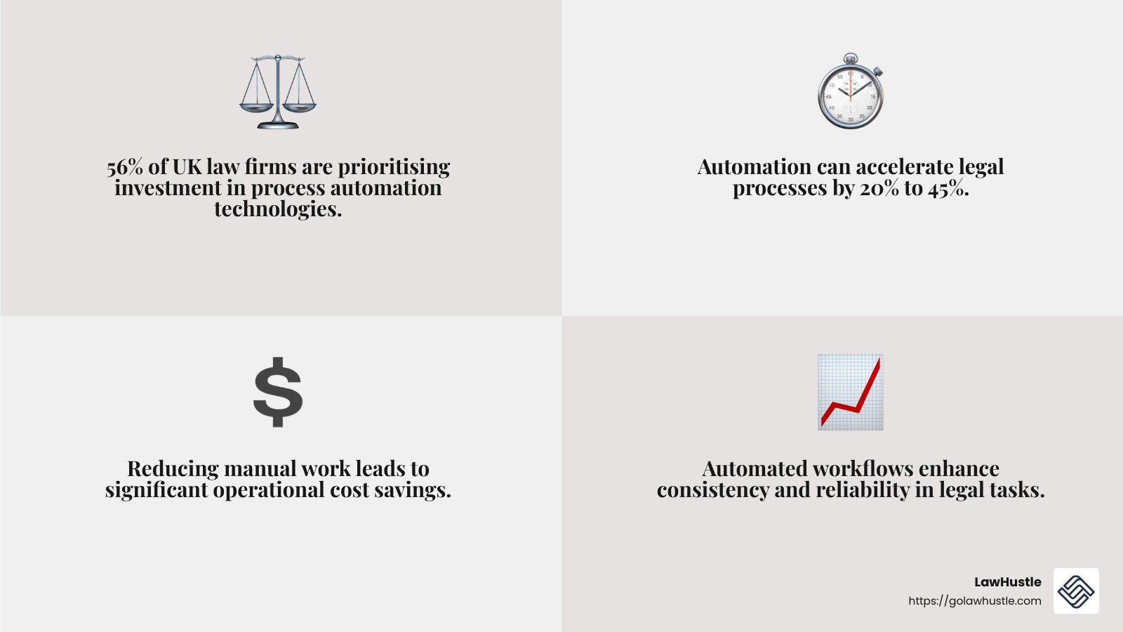 Optimizing processes by eliminating inefficiencies of manual input - automated legal workflow infographic 4_facts_emoji_grey