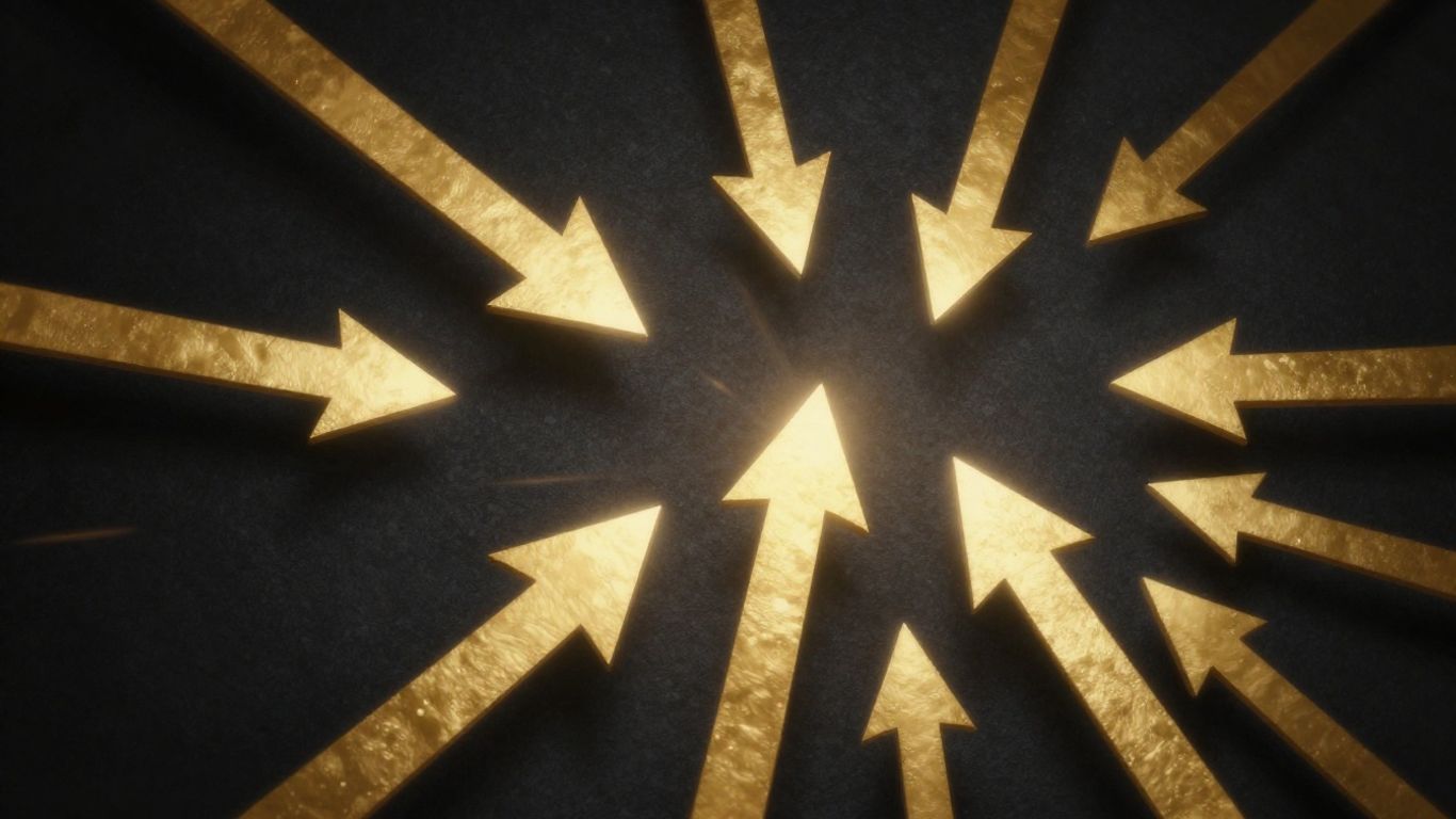 Upward trending arrows symbolizing financial growth and successful exits.